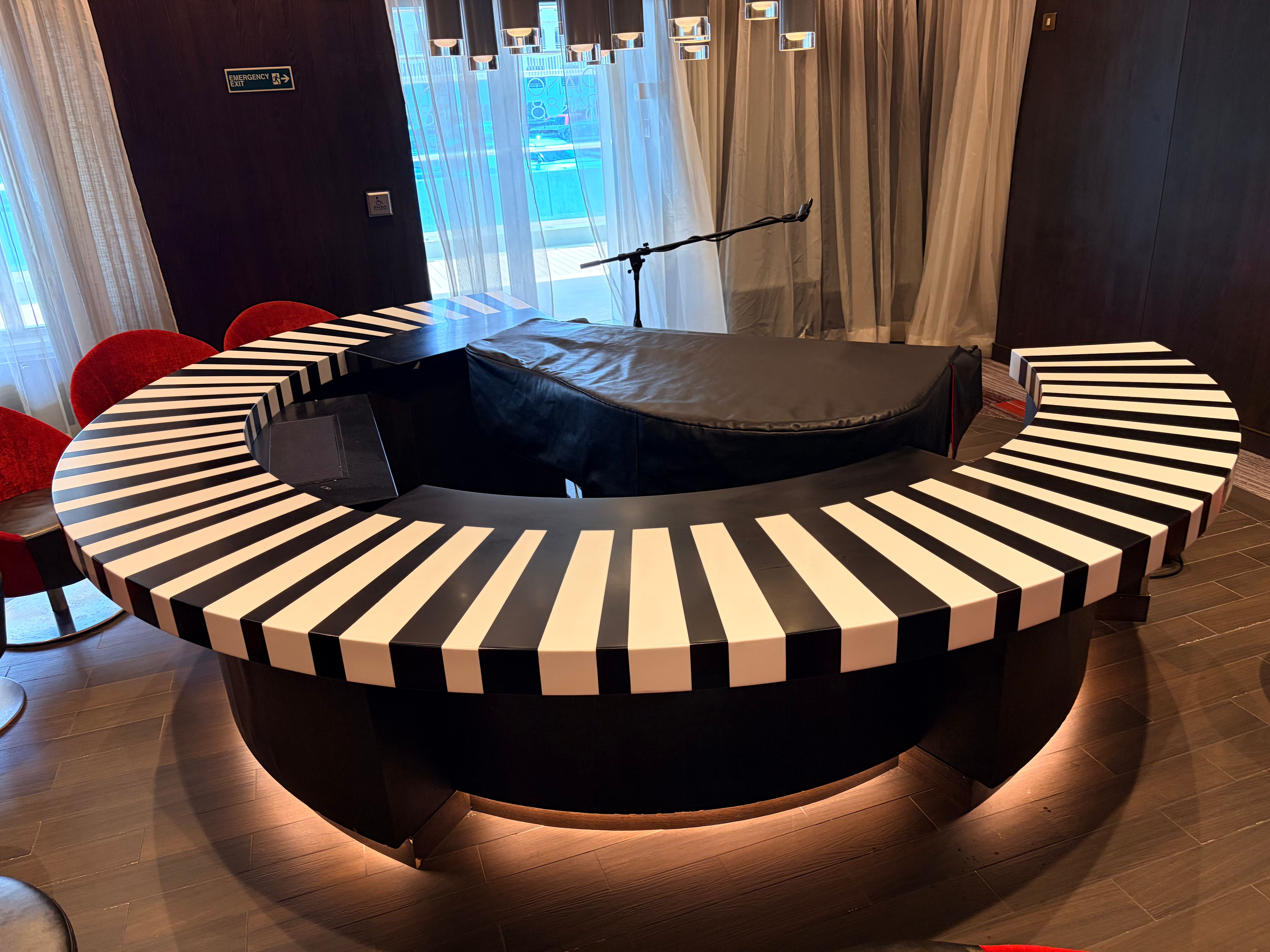 Grand piano in the elegant piano lounge