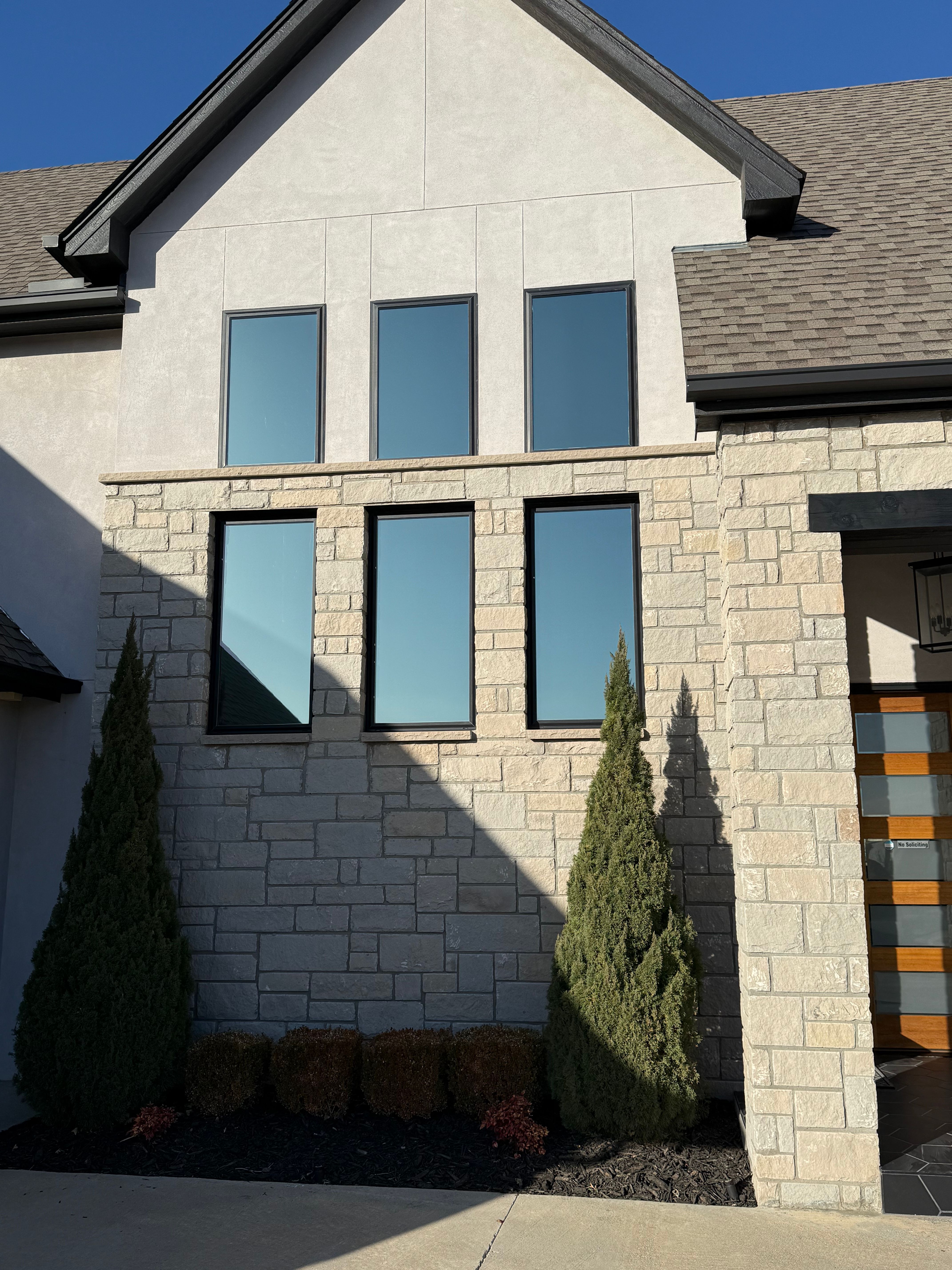 Home exterior with clean windows