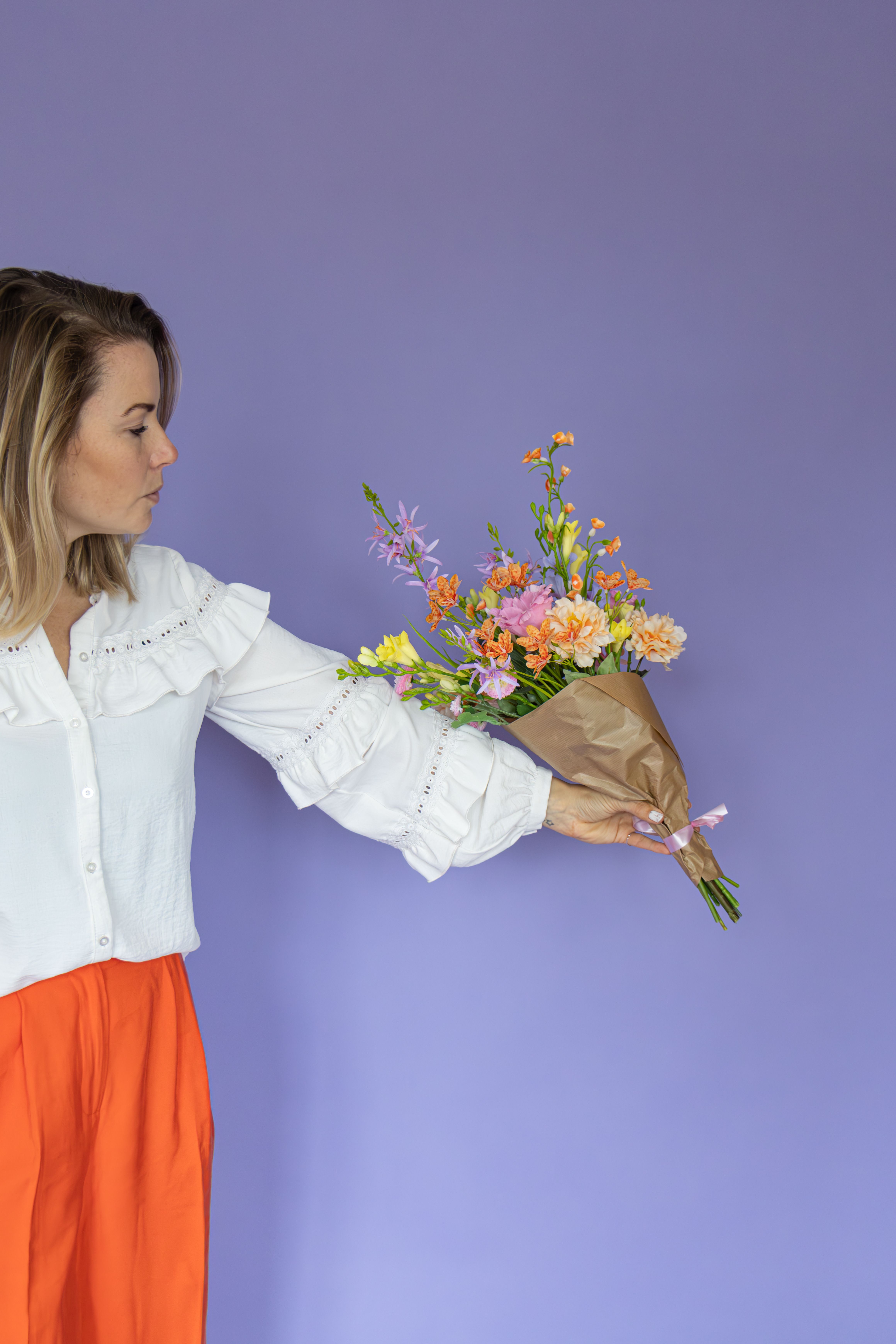Marije met bloemen
