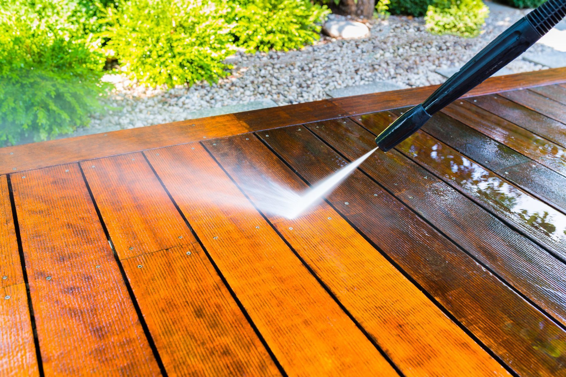 Deck pressure washing
