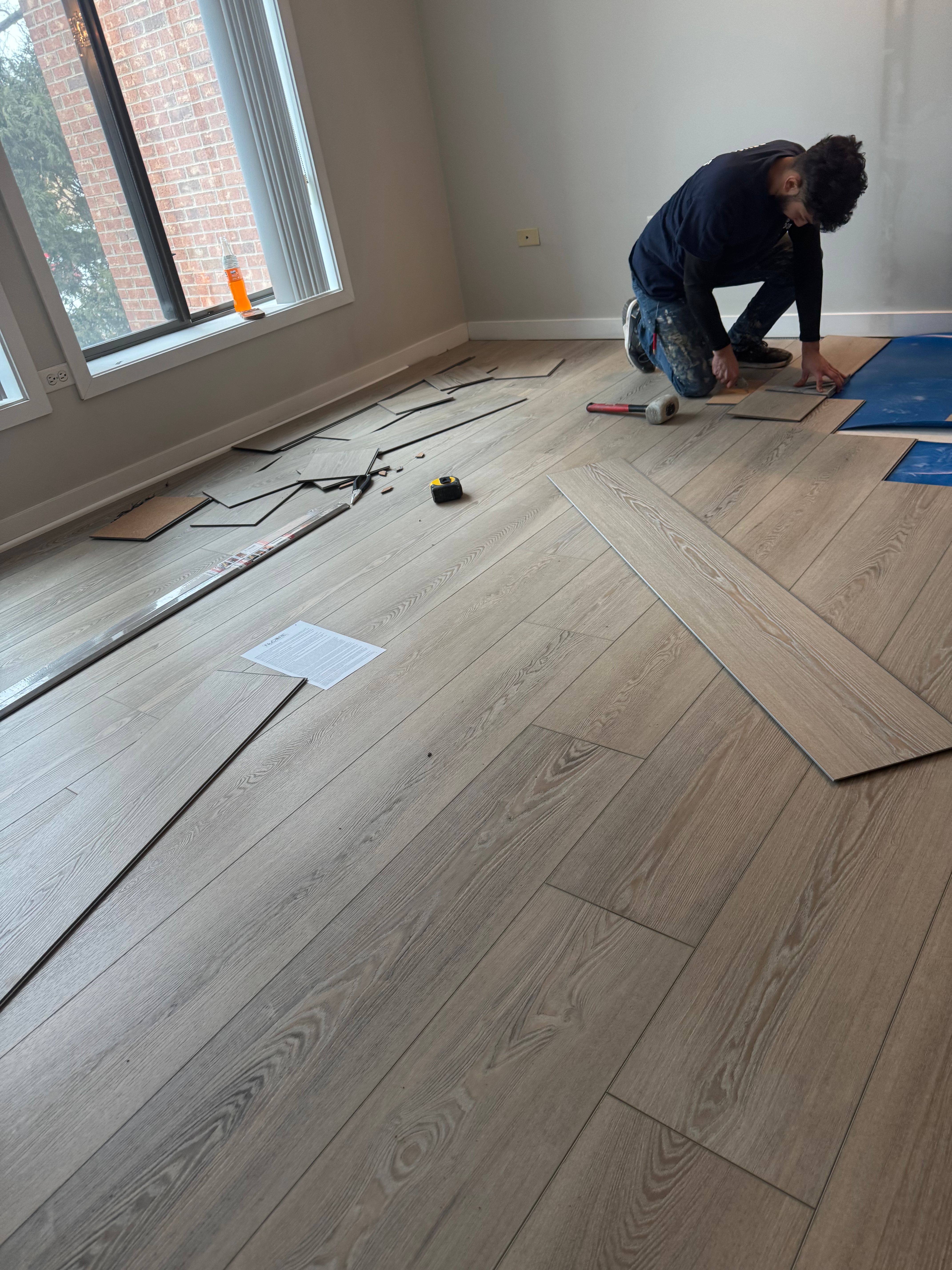 Completed flooring project in Machesney Park IL