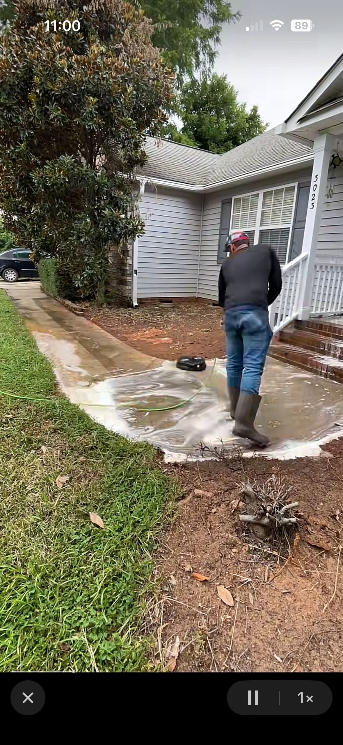 Walkway cleaning in action by Washing Limitless in Rock Hill SC