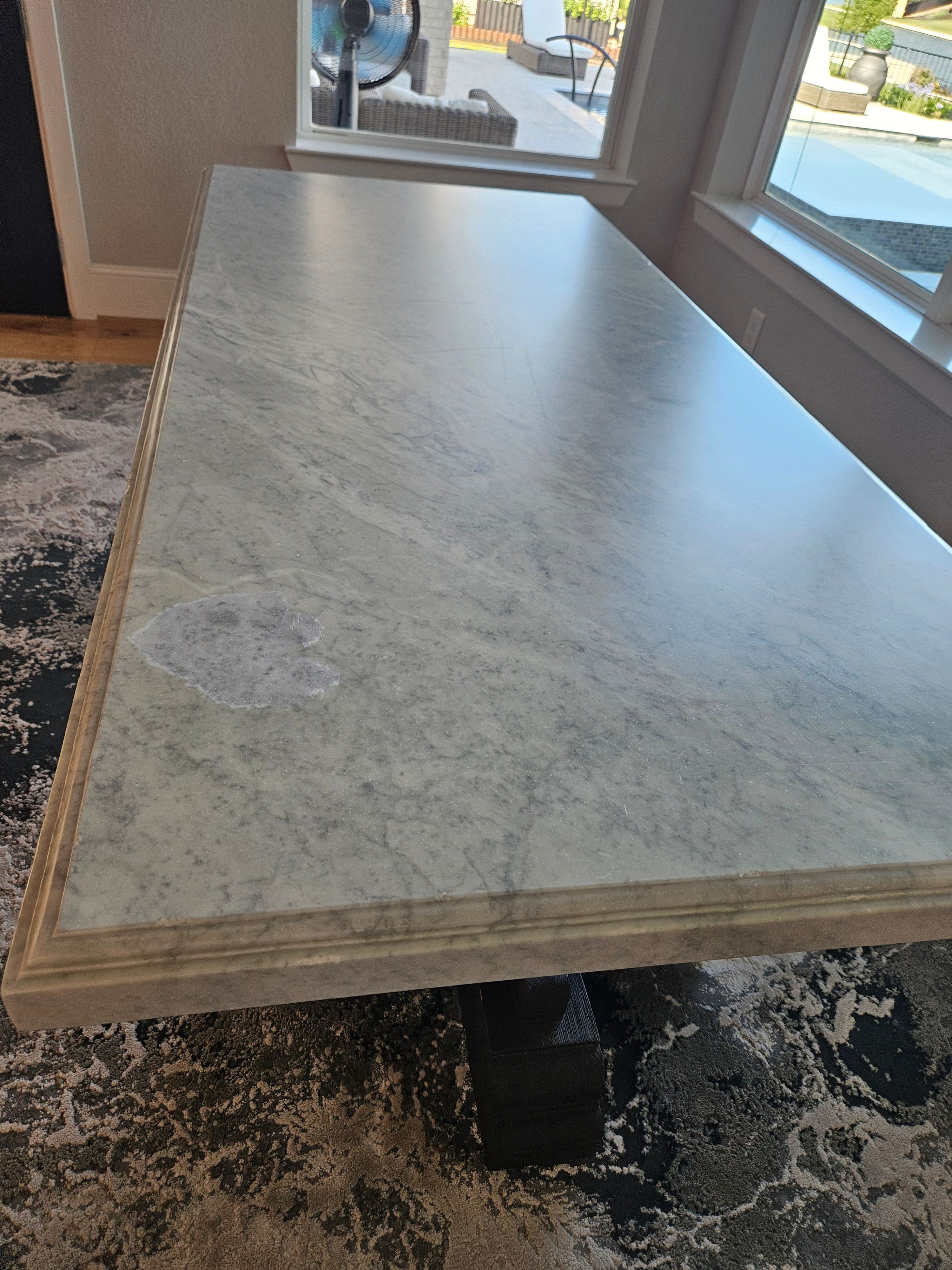 Marble table before restoration