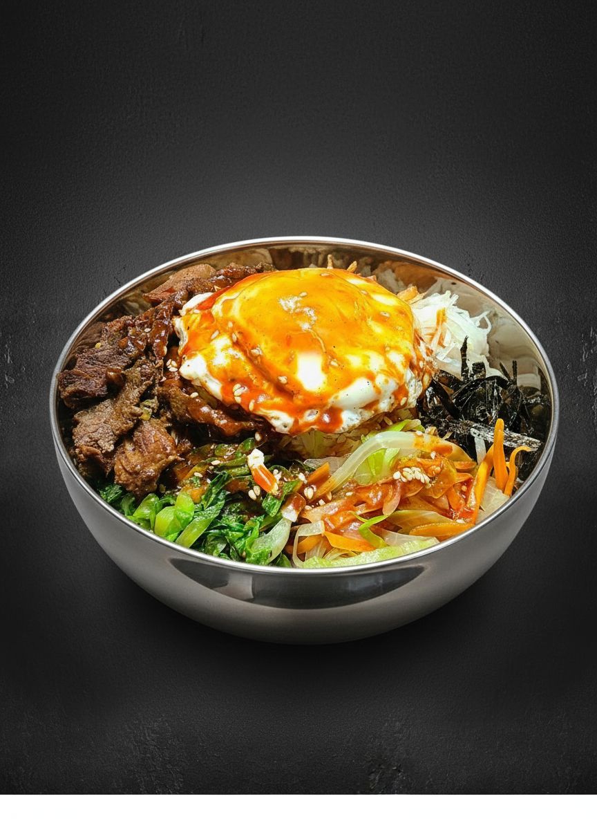 Korean rice bowl (bibimbap-style)