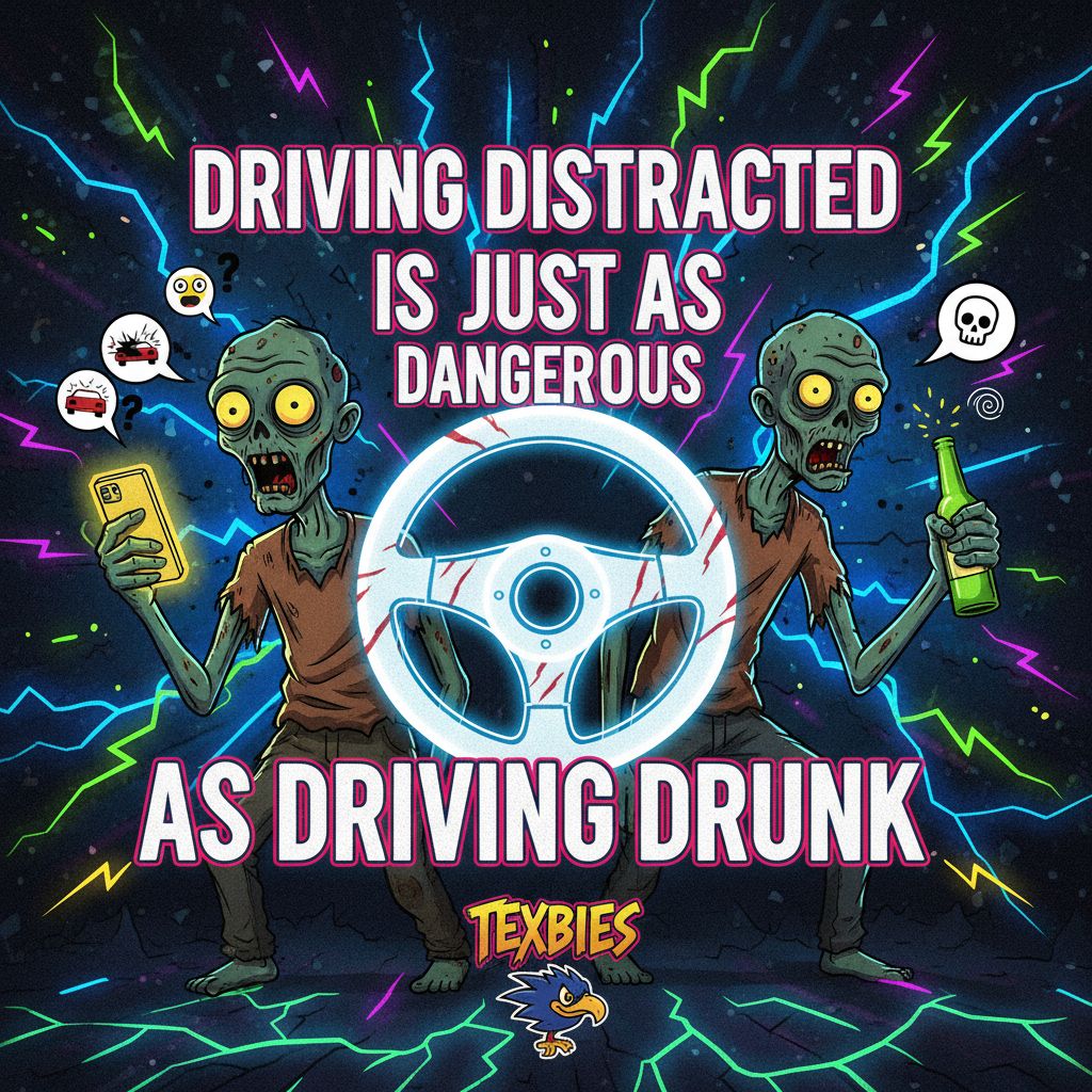 Driving distracted is just as dangerous as driving drunk