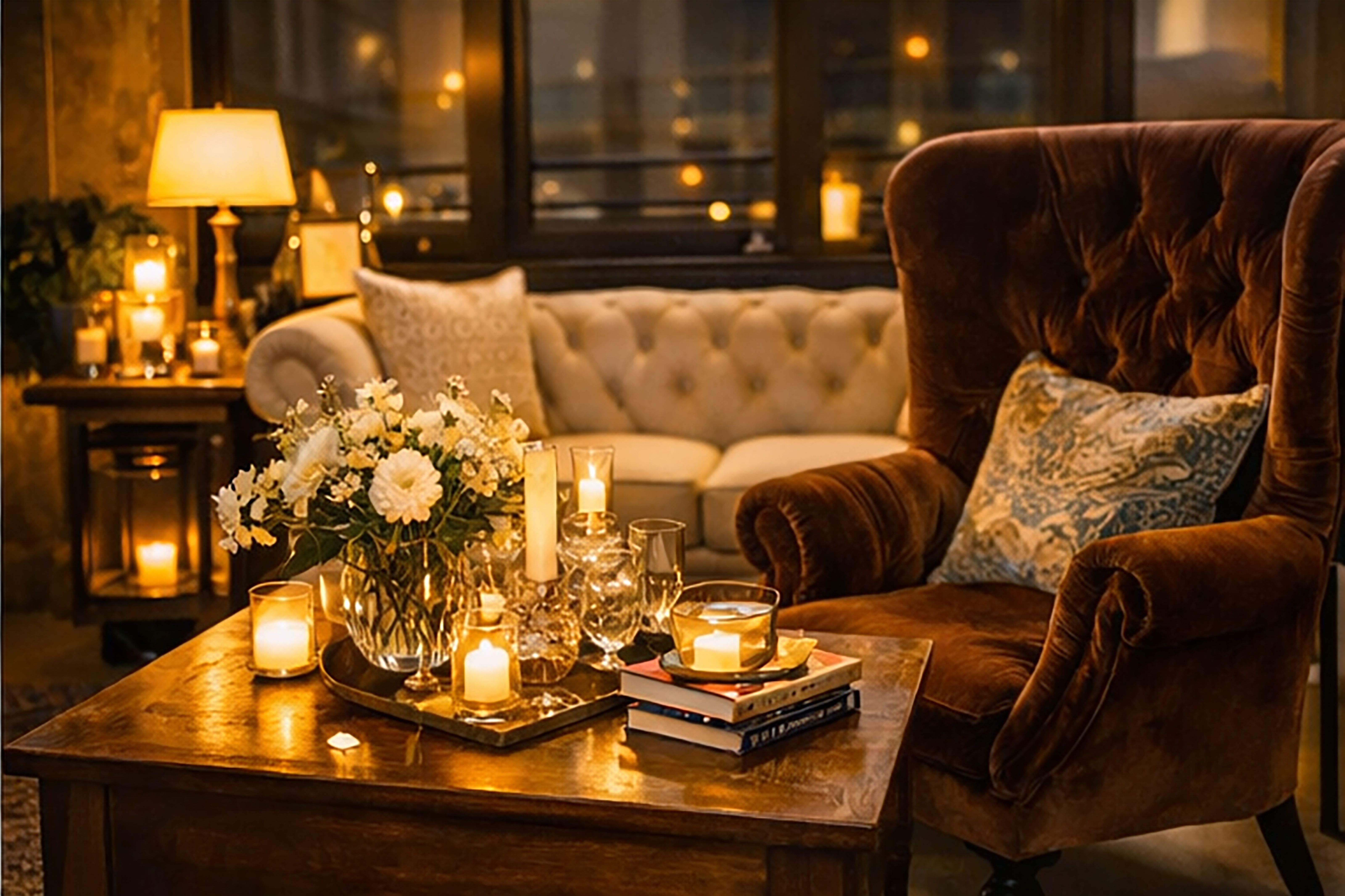 Styled lounge vignette
