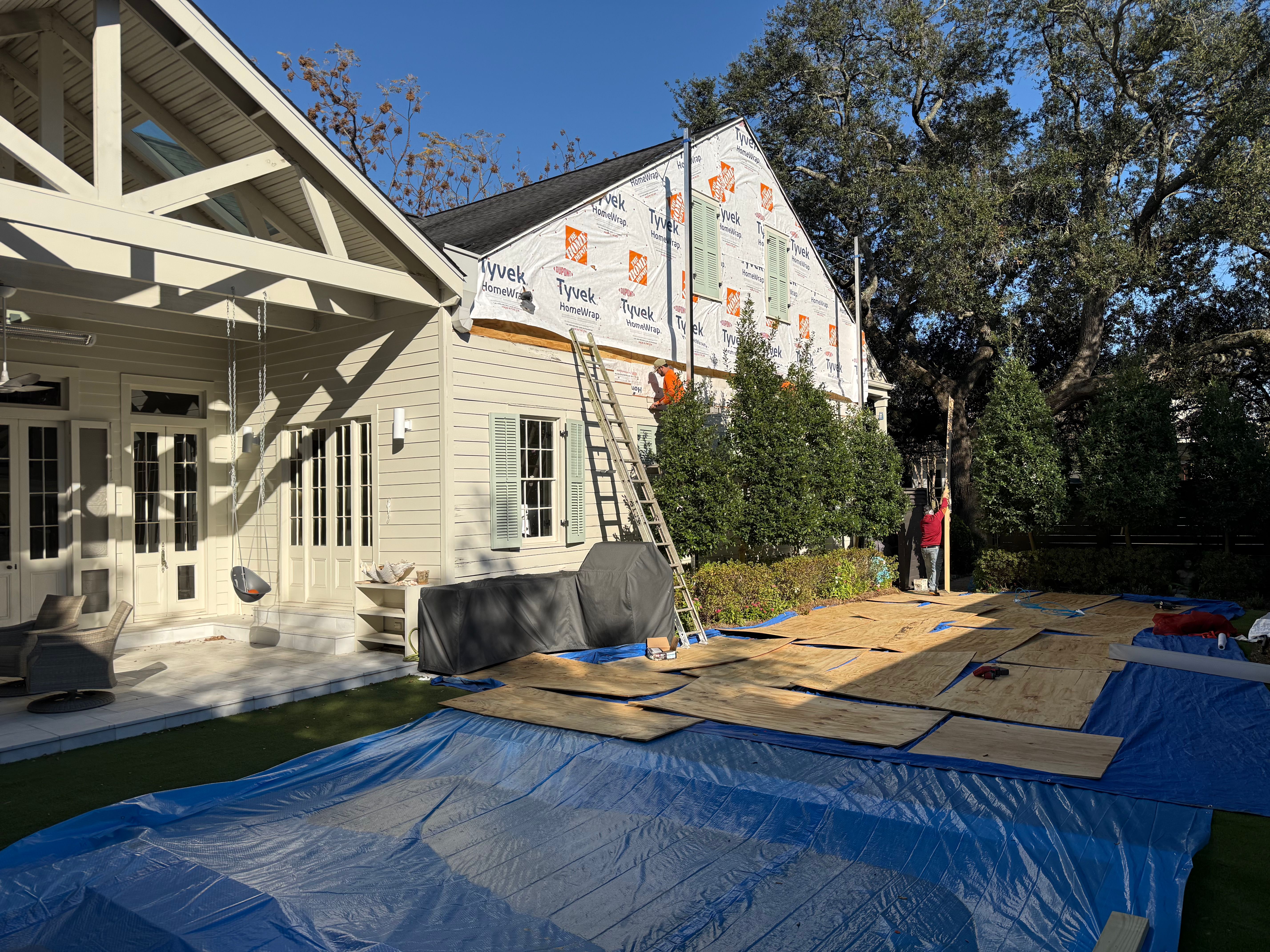 Exterior work in progress
