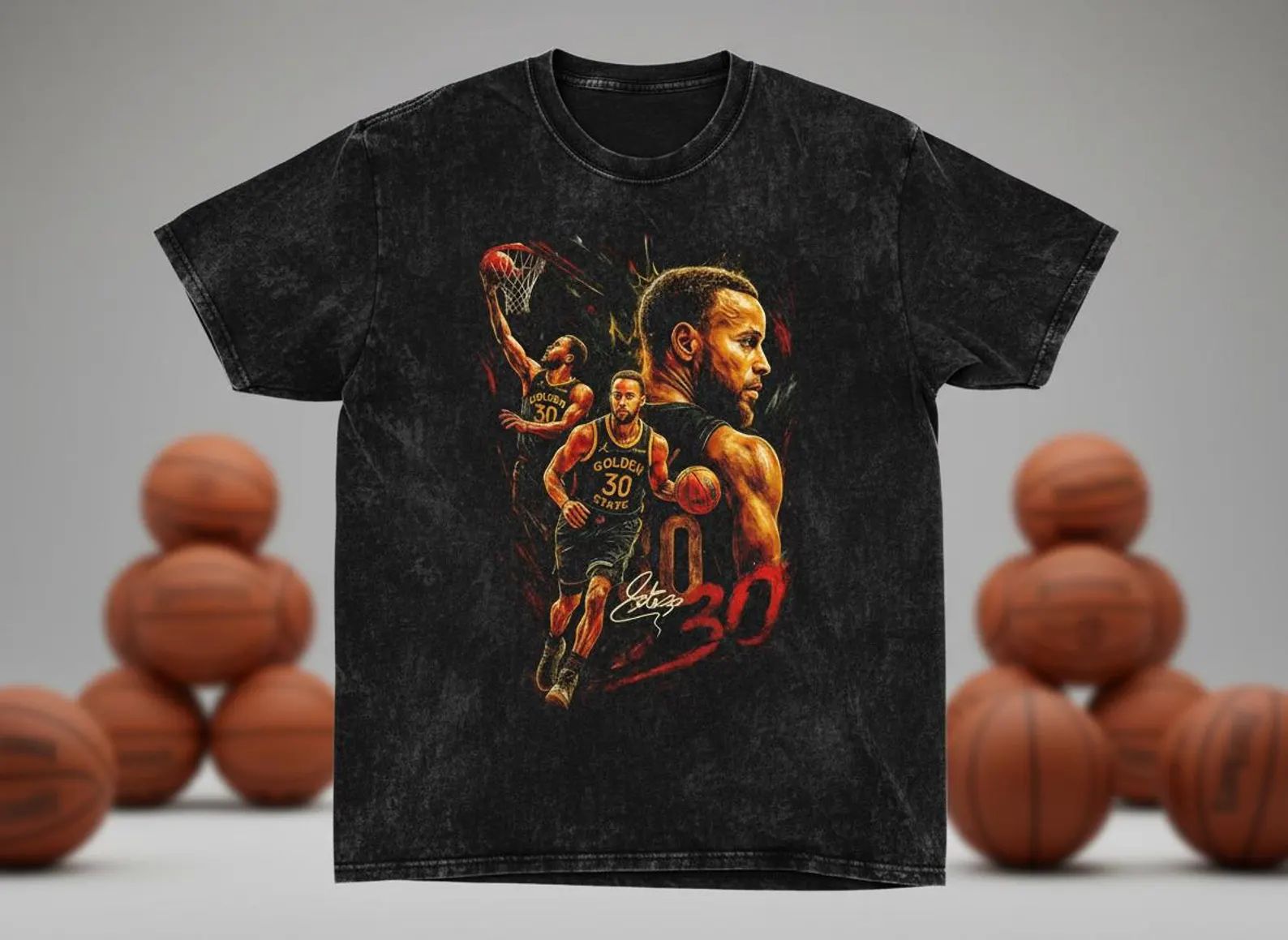 Curry #30 Warriors Throwback Vintage Tee