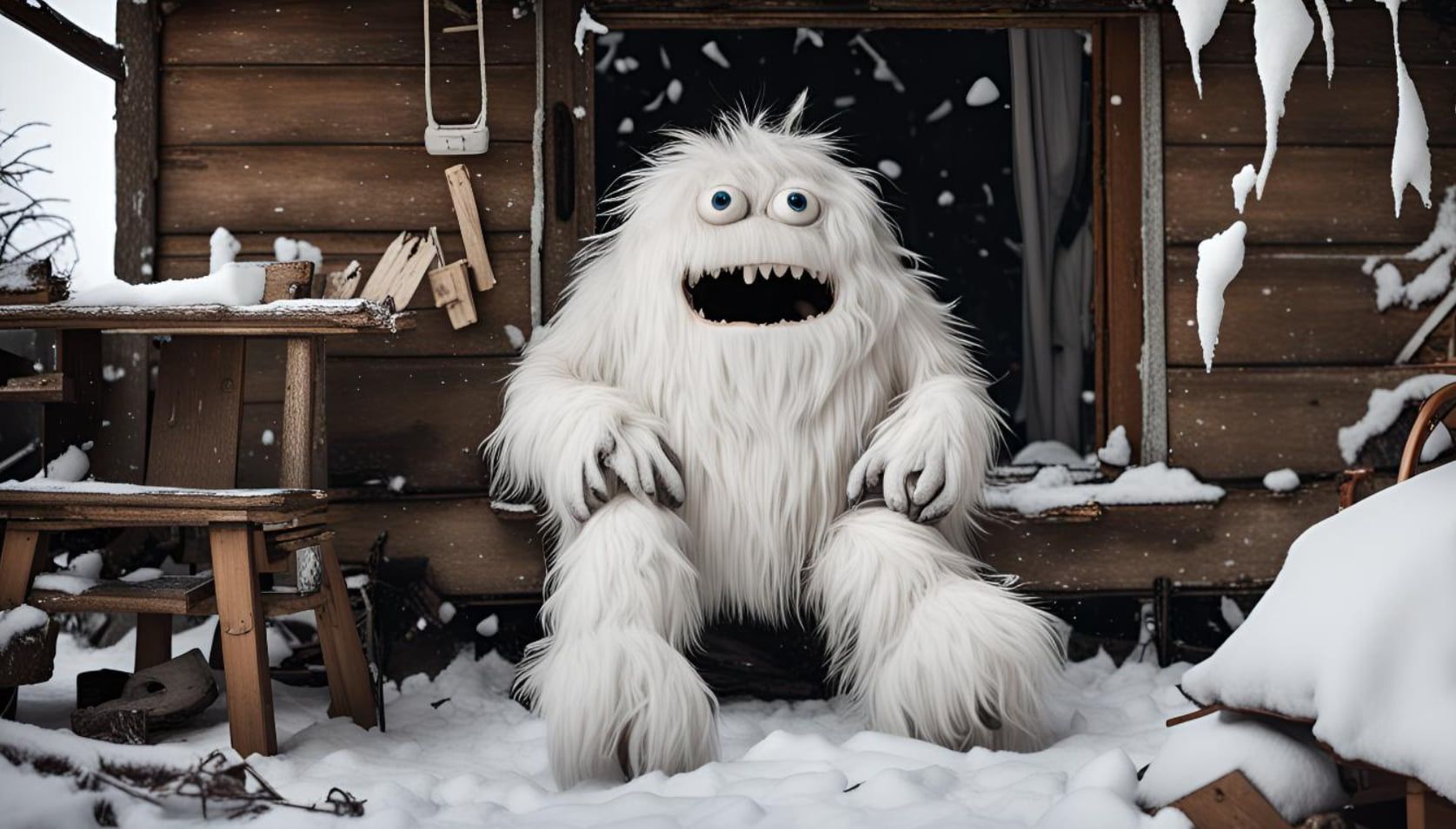 Alpin, the white furry monster