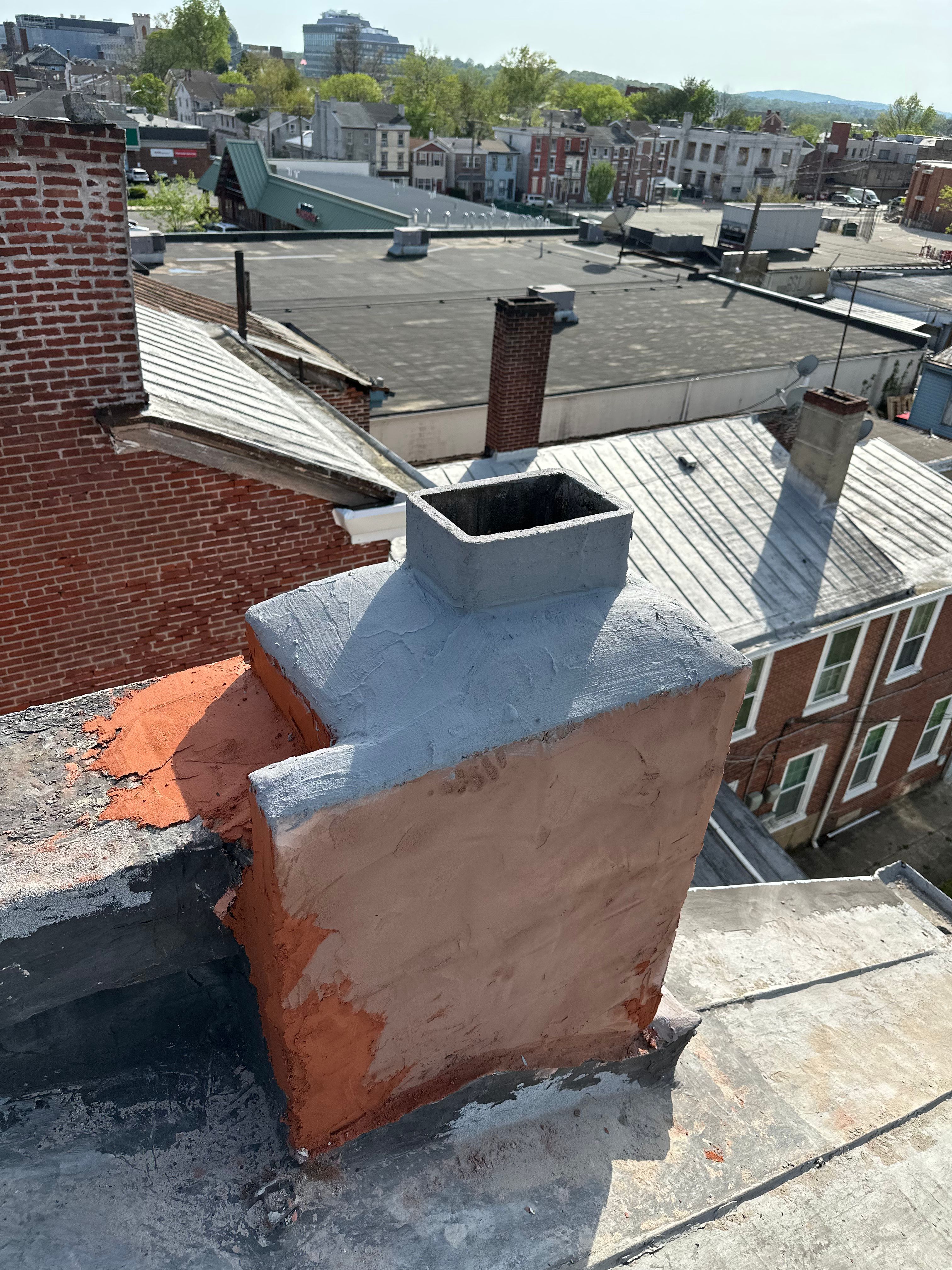 Chimney repair close-up