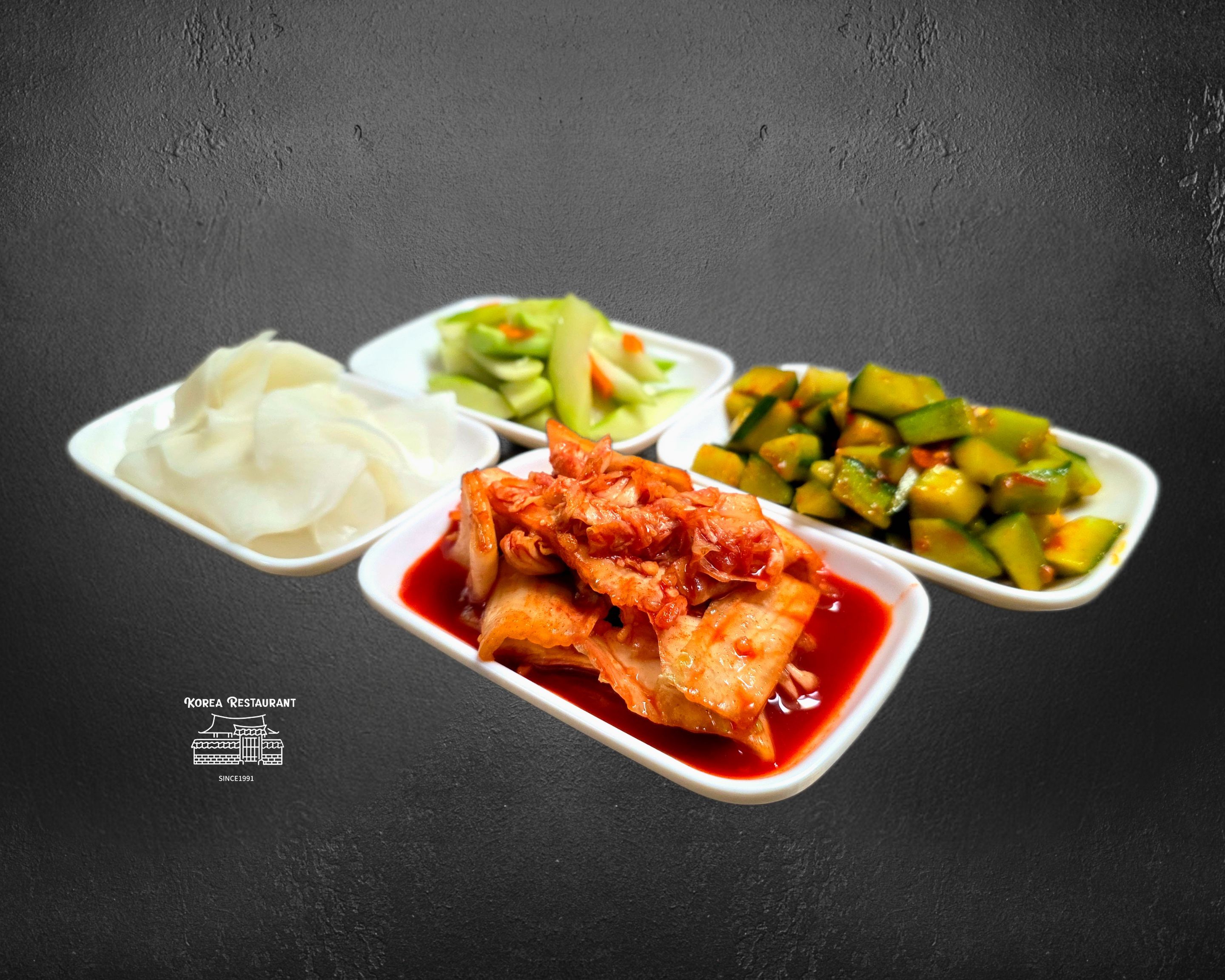 House-made banchan (Korean side dishes)