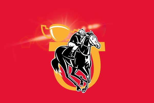 Race Night branded illustration with jockey on horse and trophy by Event Collection