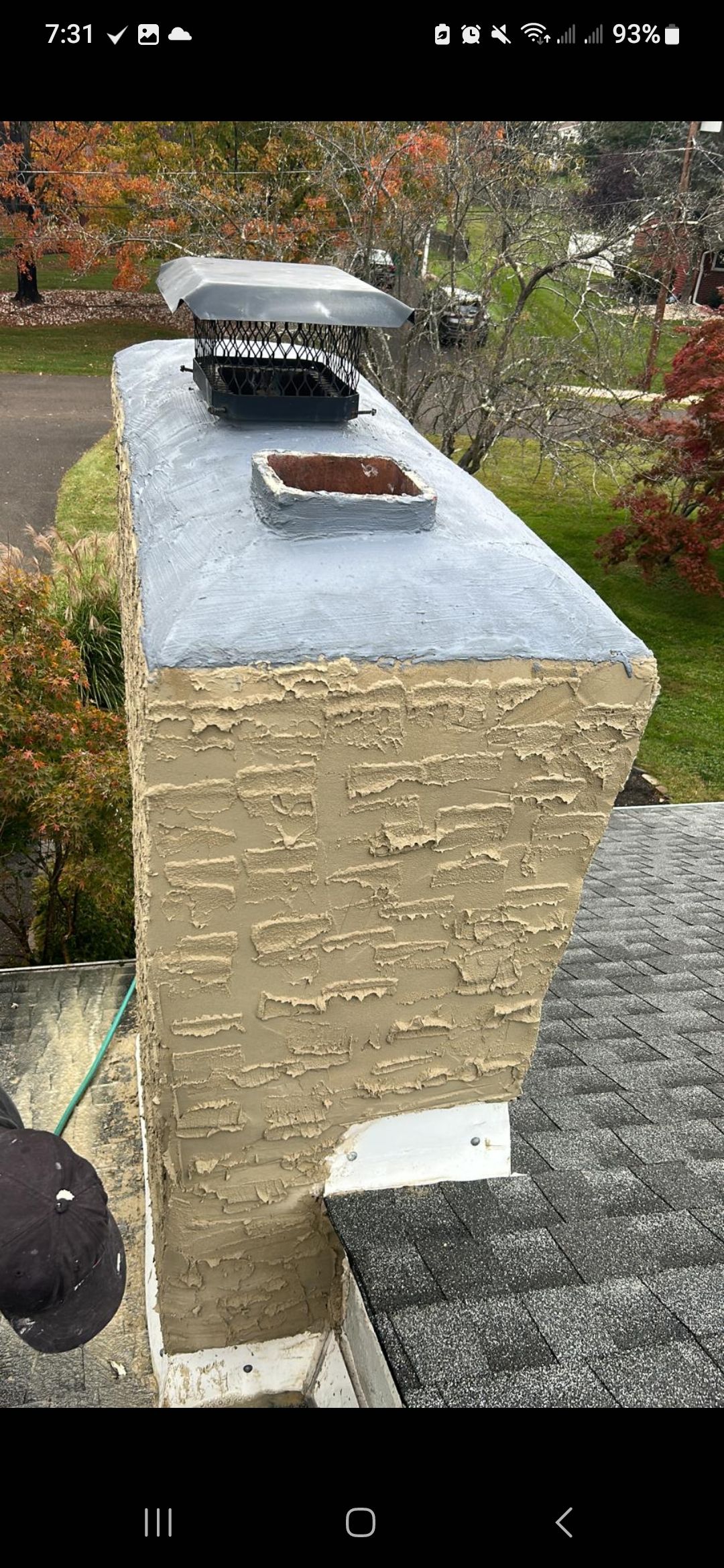 Chimney cap installation