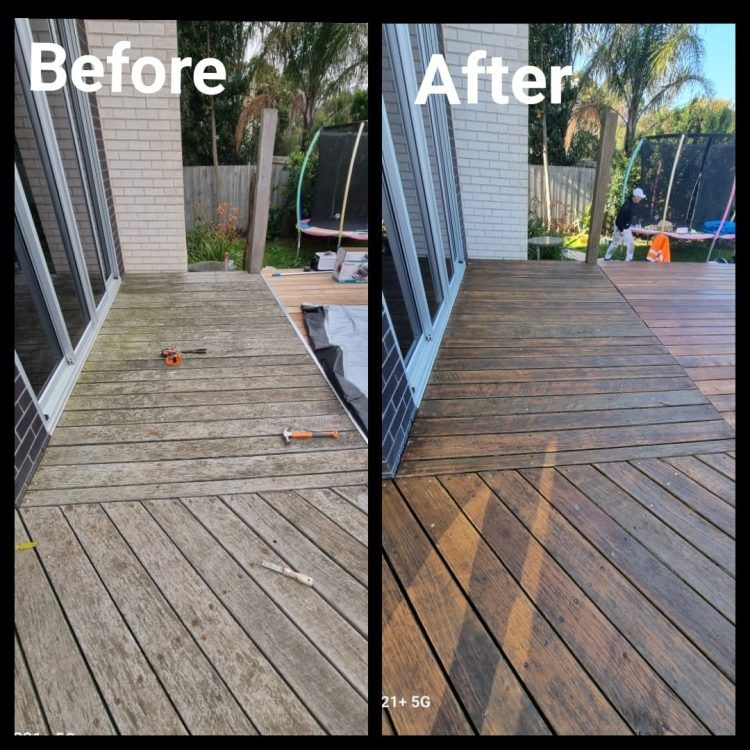 Deck restoration before and after