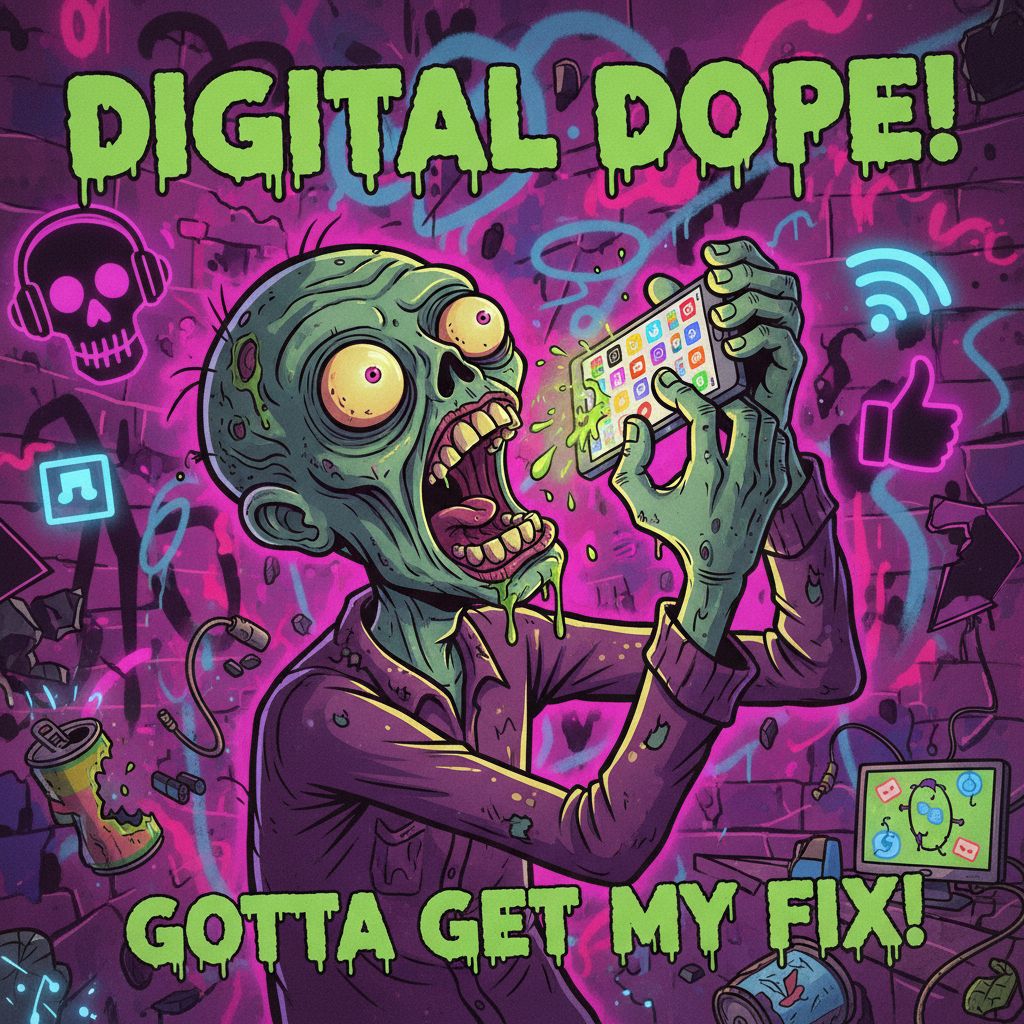 Zombie addicted to phone — don't become a Texbie