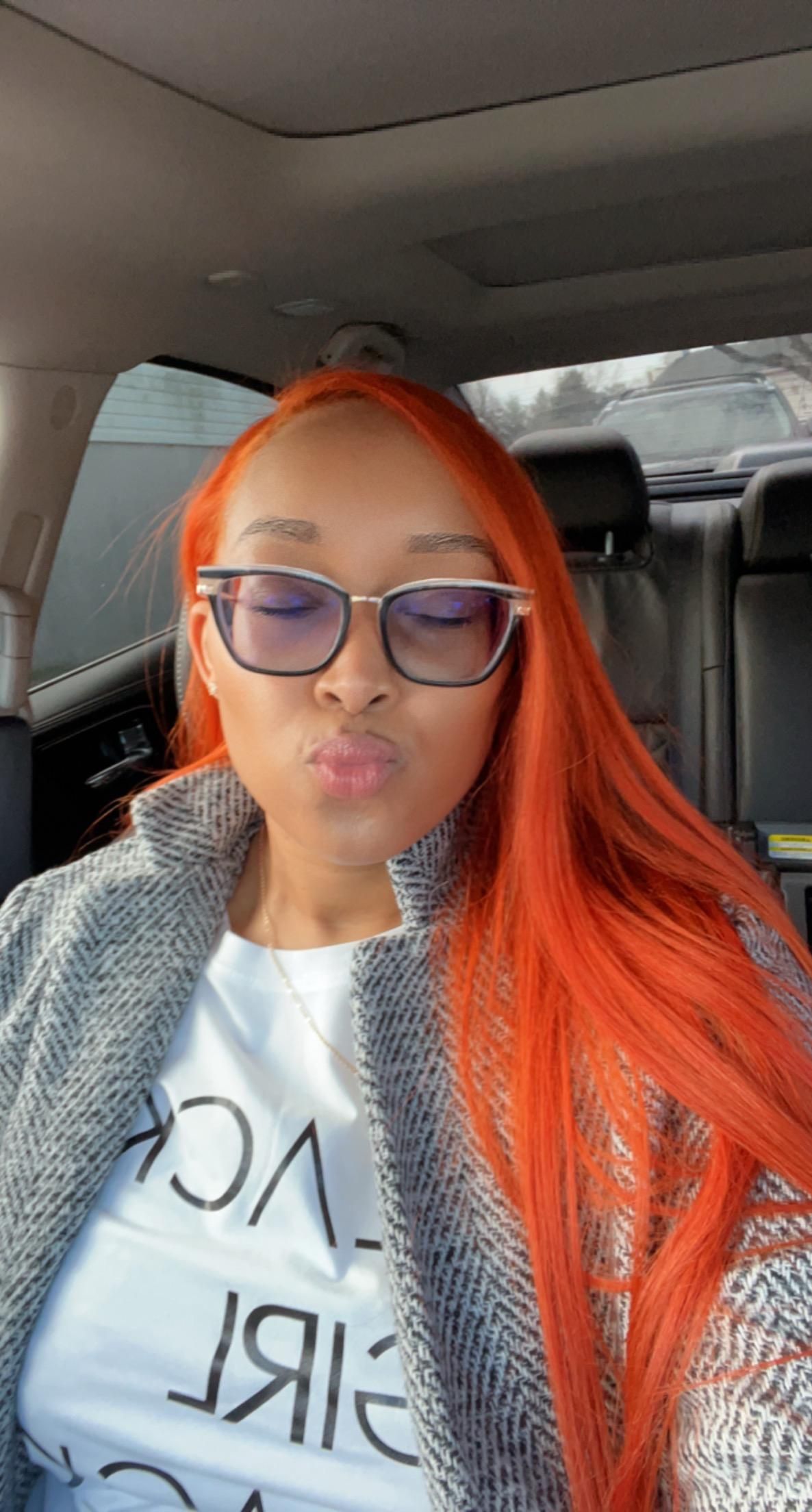 Bright orange hair