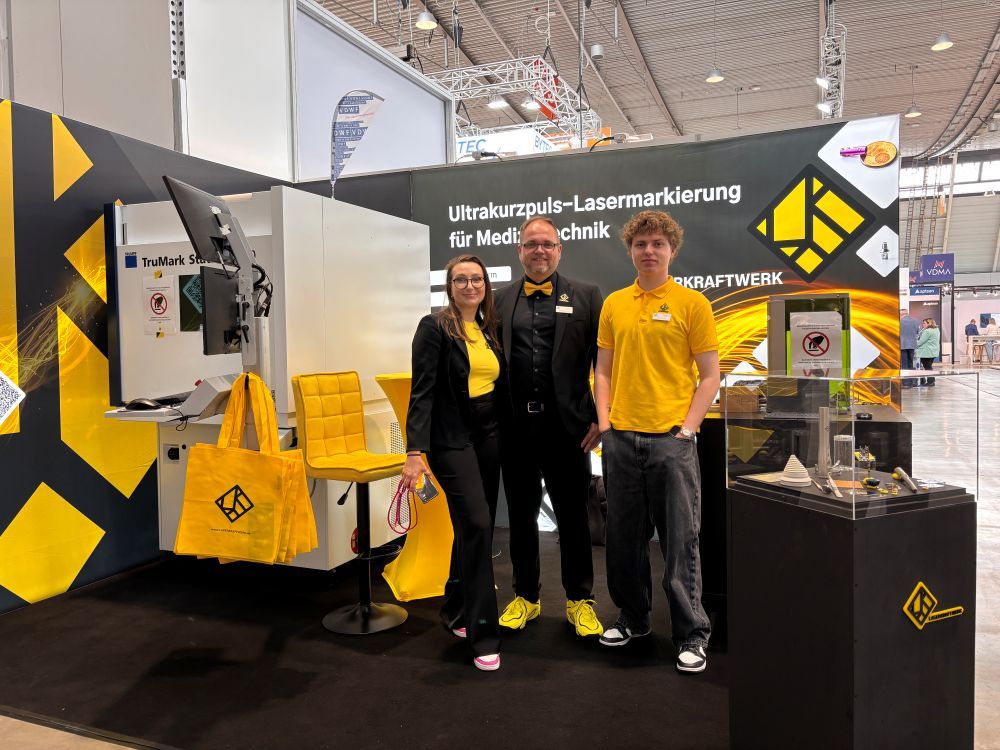 laserKRAFTwerk Team am Stand der MedtecLIVE 2026 Stuttgart