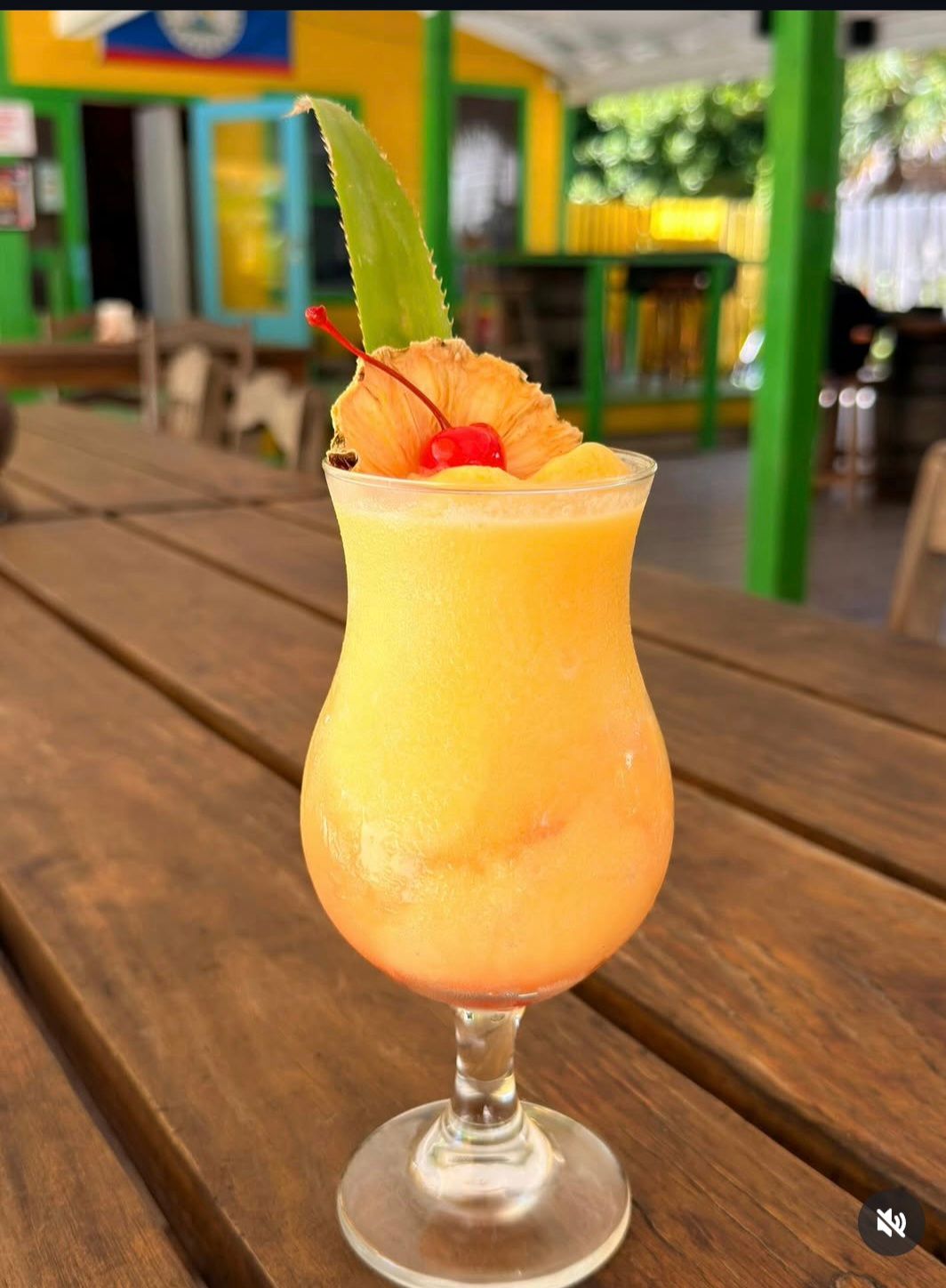 Frozen tropical cocktail at Infinity Island Beach Bar, San Pedro Belize