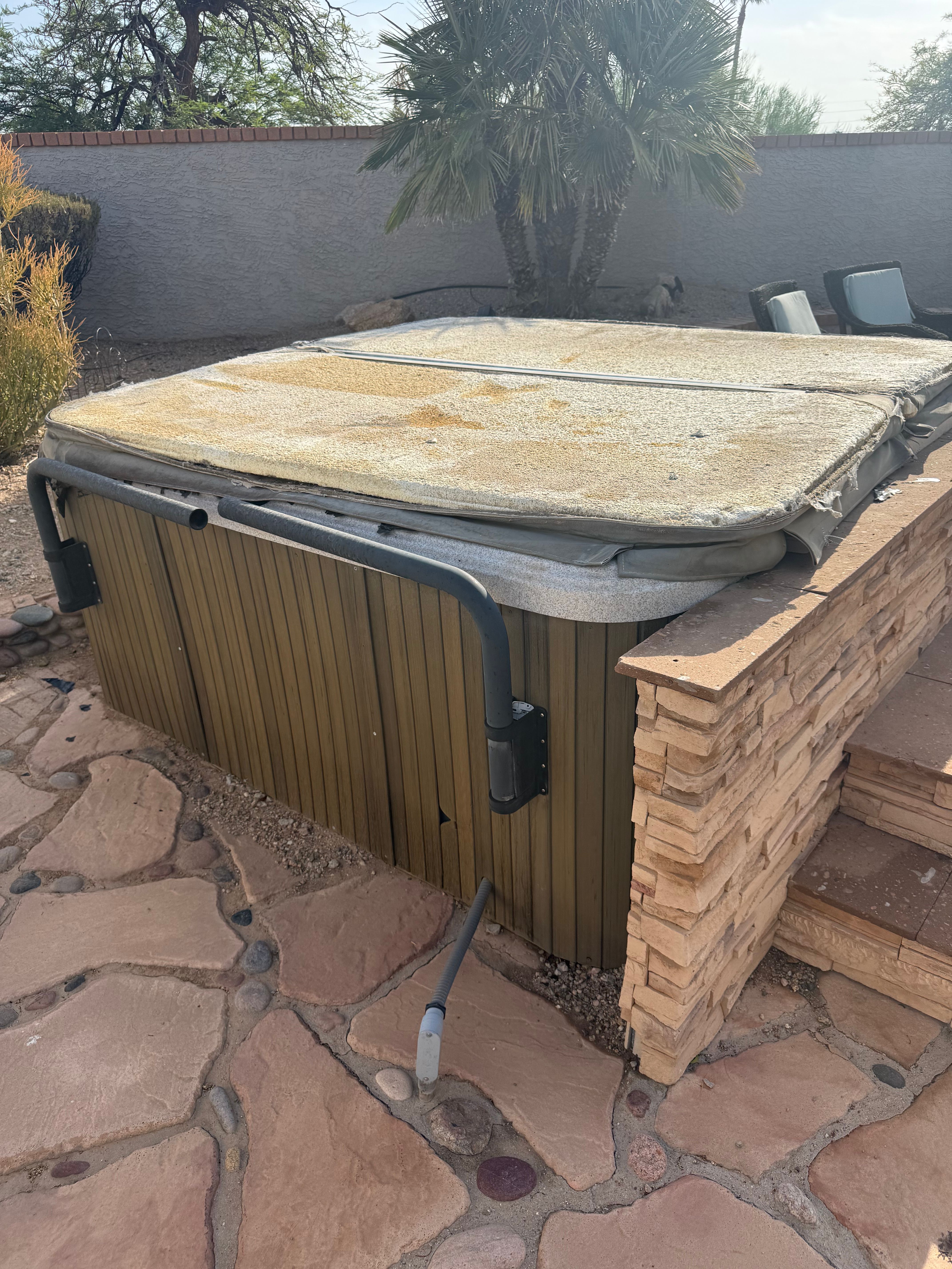 Hot tub removal job in progress