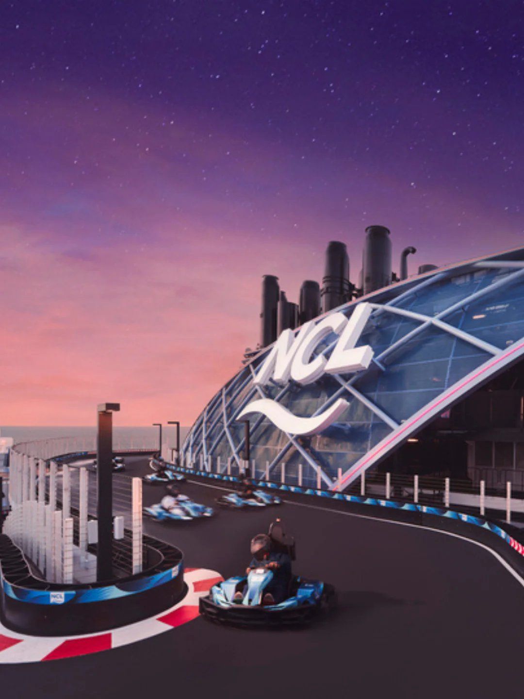 Go-kart racing on cruise ship