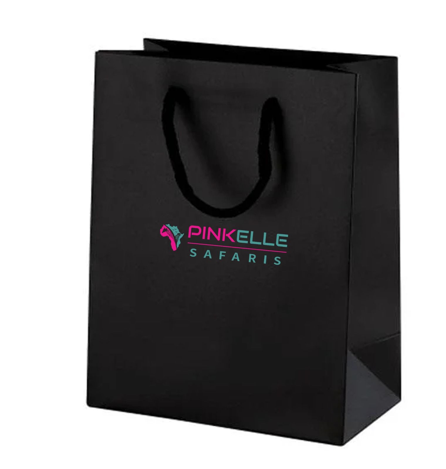 Branded Pinkelle Safaris gift bag with logo