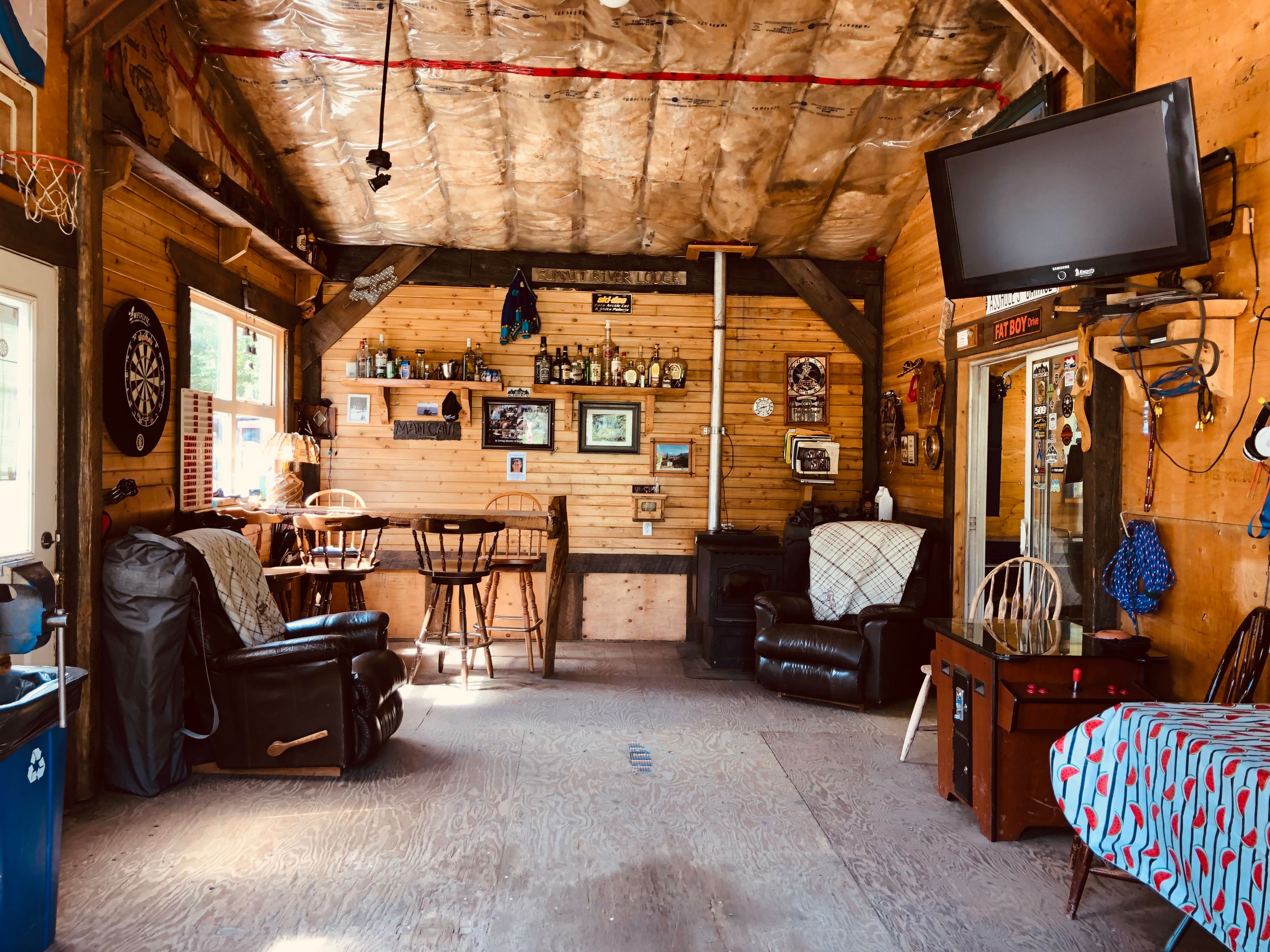 The Sled Shed interior at Summit River Lodge