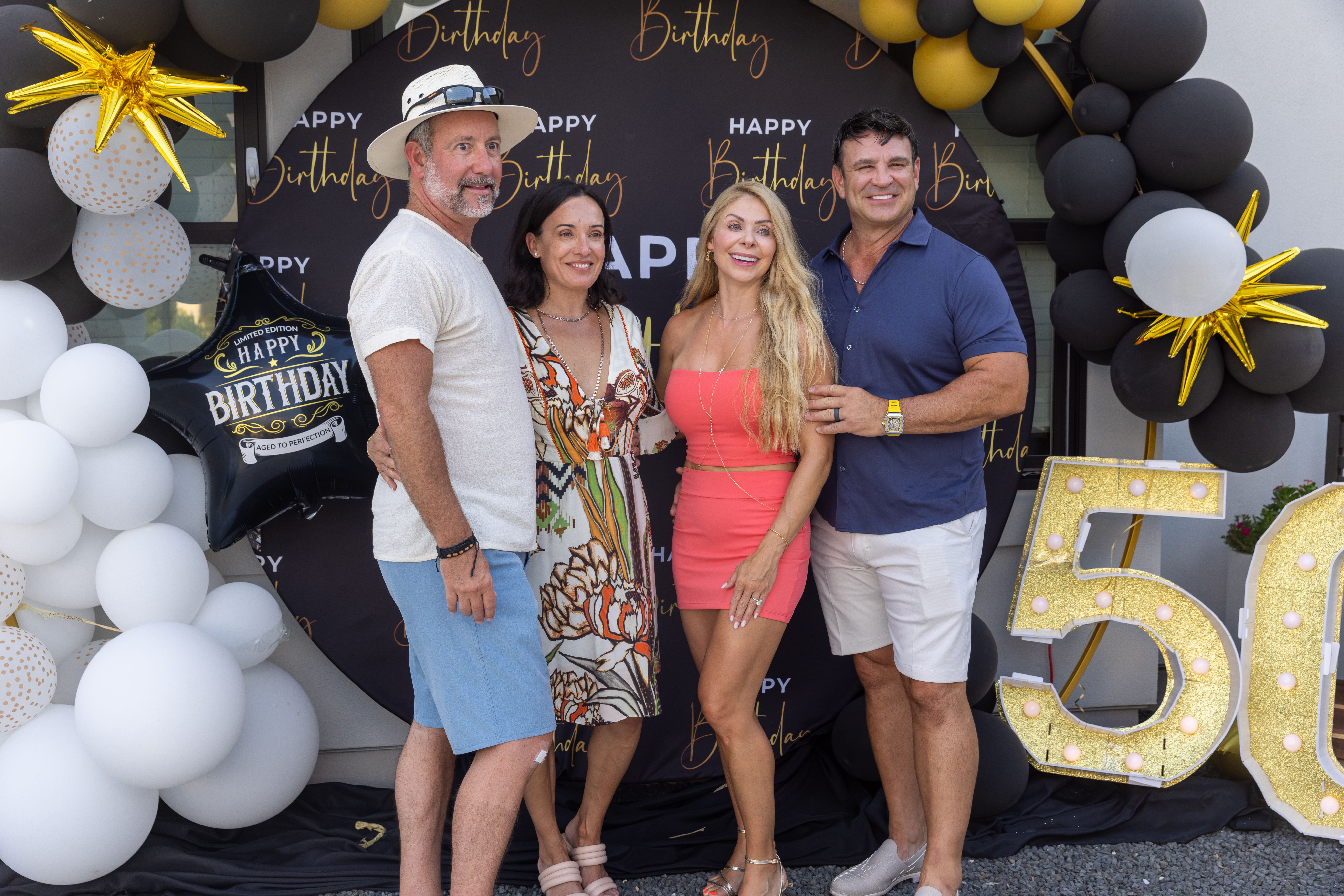 50th birthday celebration — group portrait at the party
