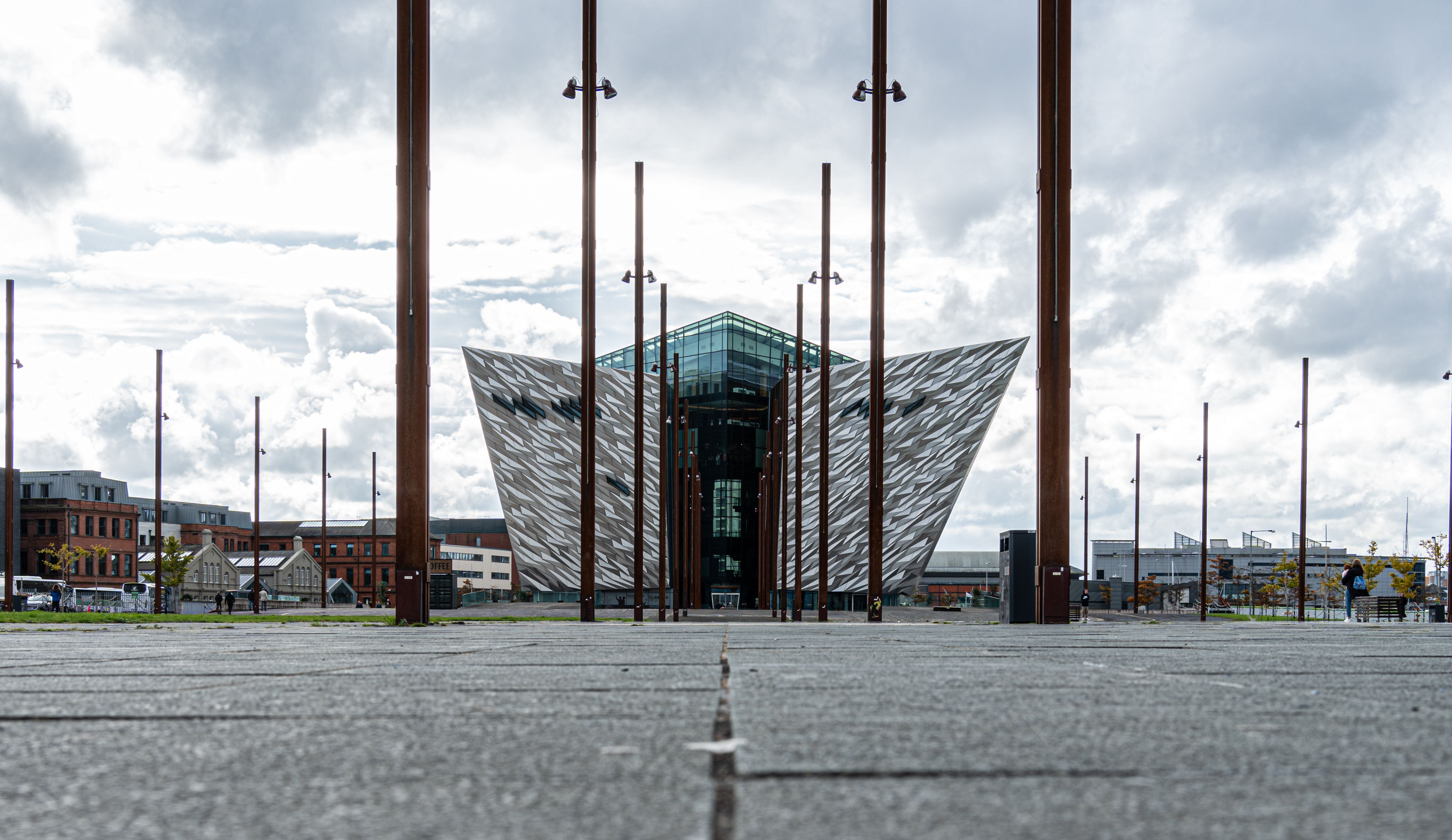 Titanic Belfast museum with angular modern architecture
