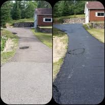 Before and after driveway sealing