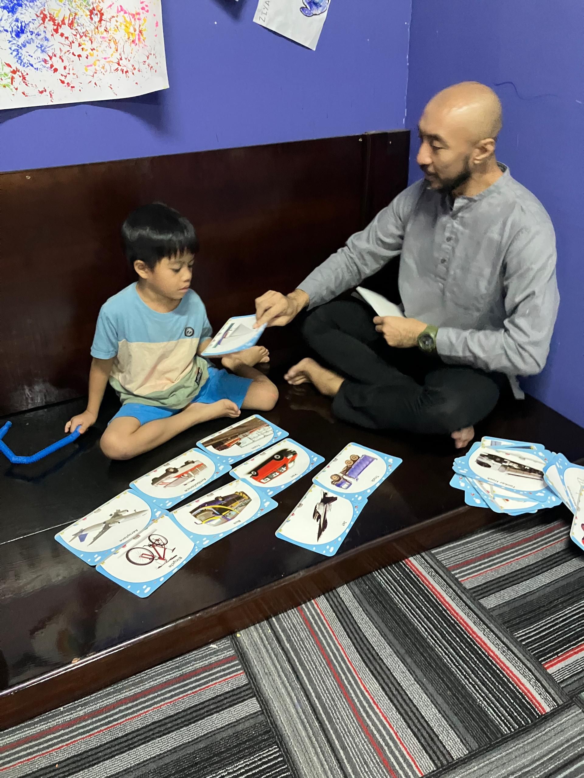 Flashcard learning session