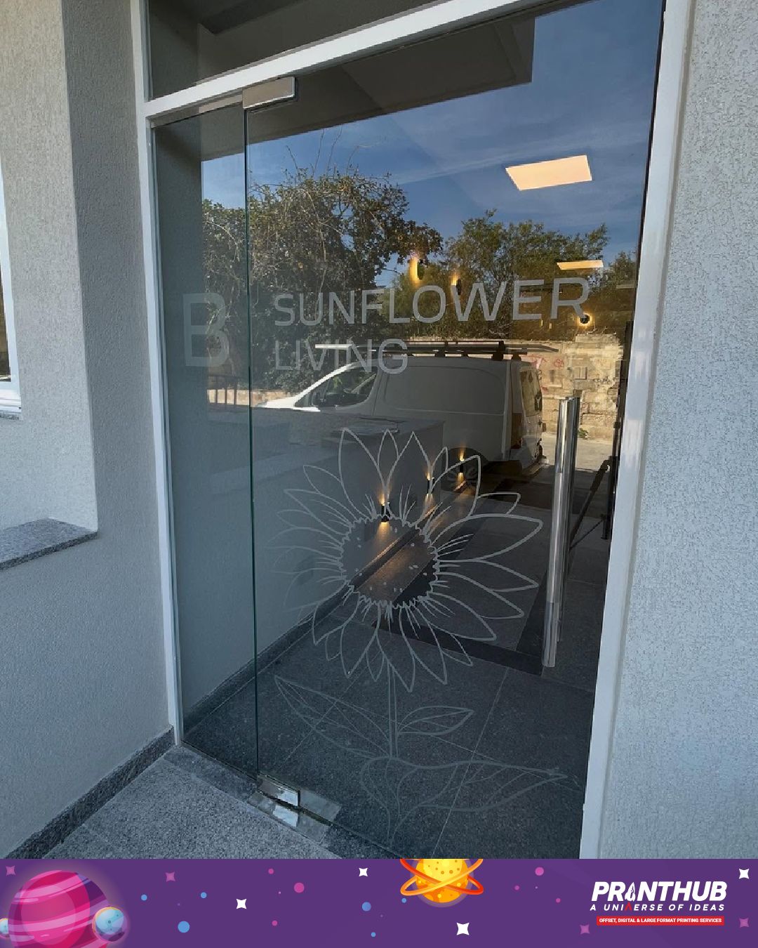 Glass frosting at Sunflower Living