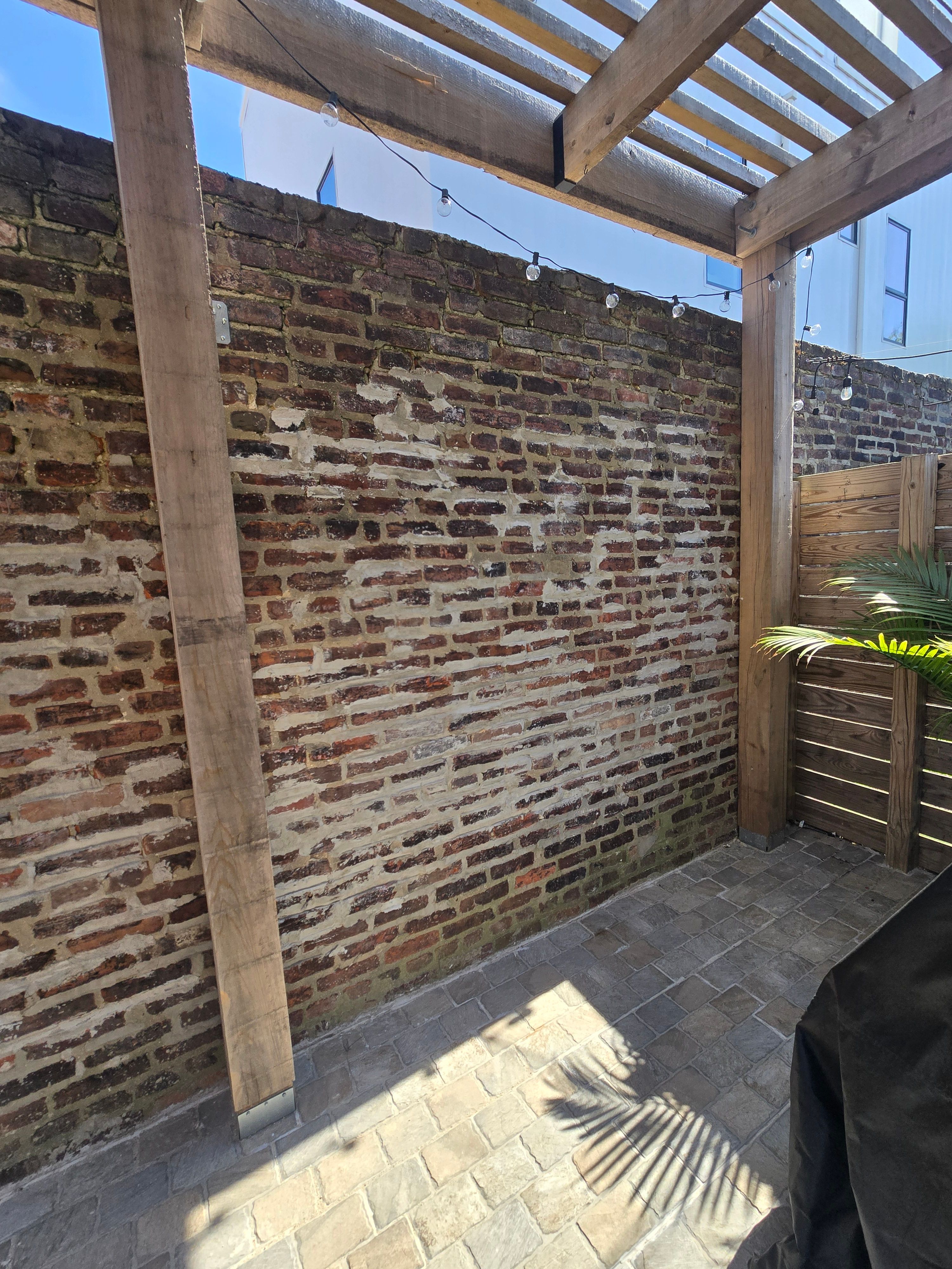Completed patio with brick work