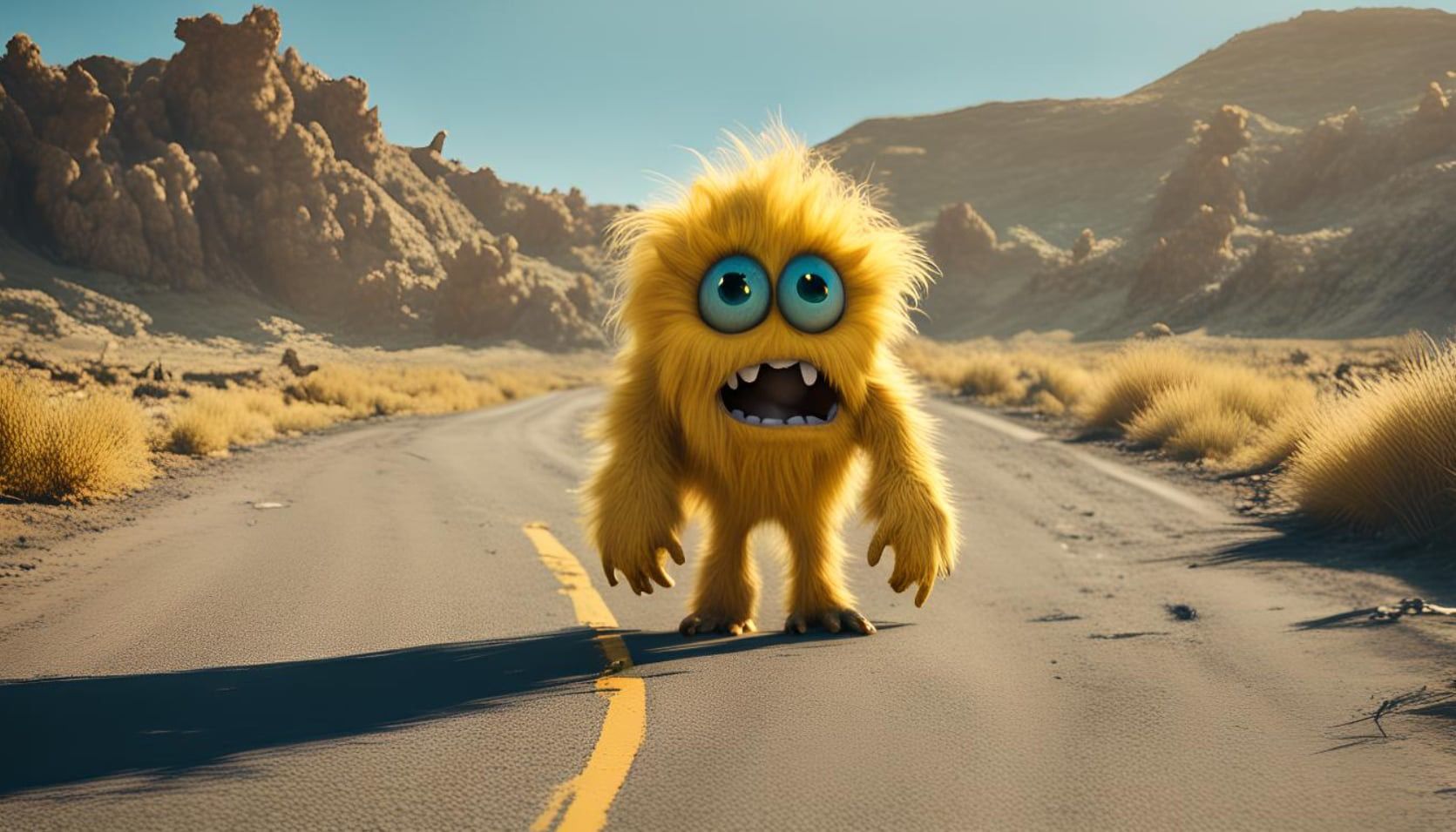 Soleo, the yellow furry monster