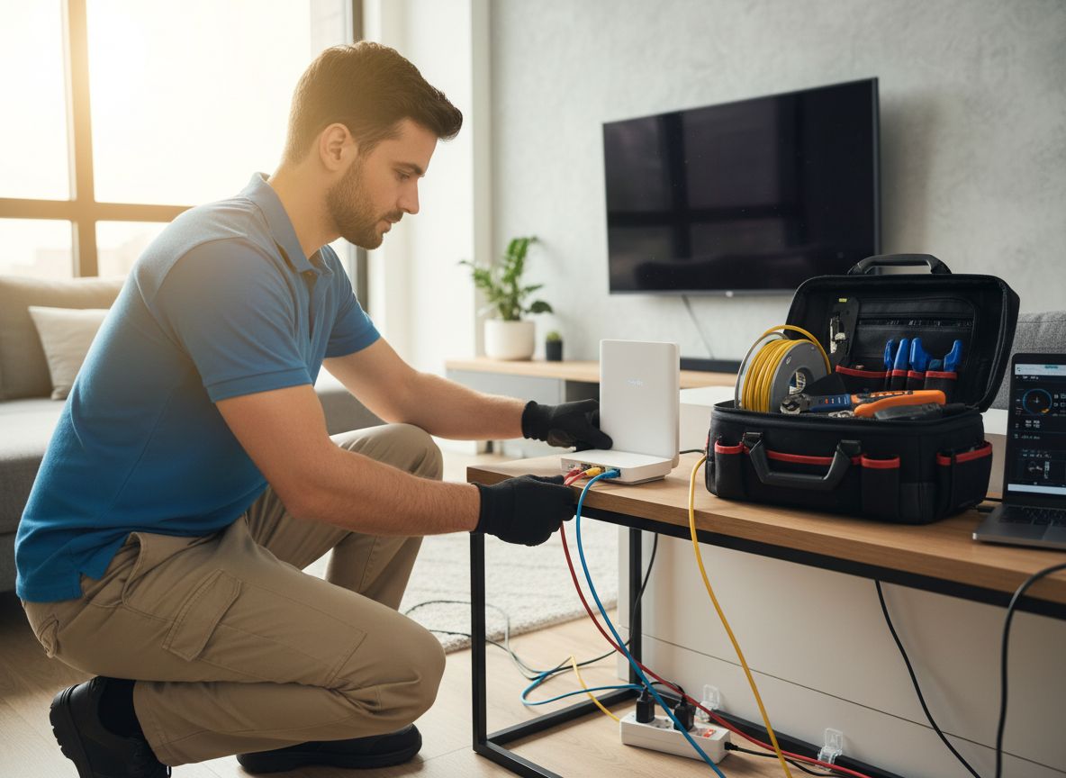 Network cable termination and router setup