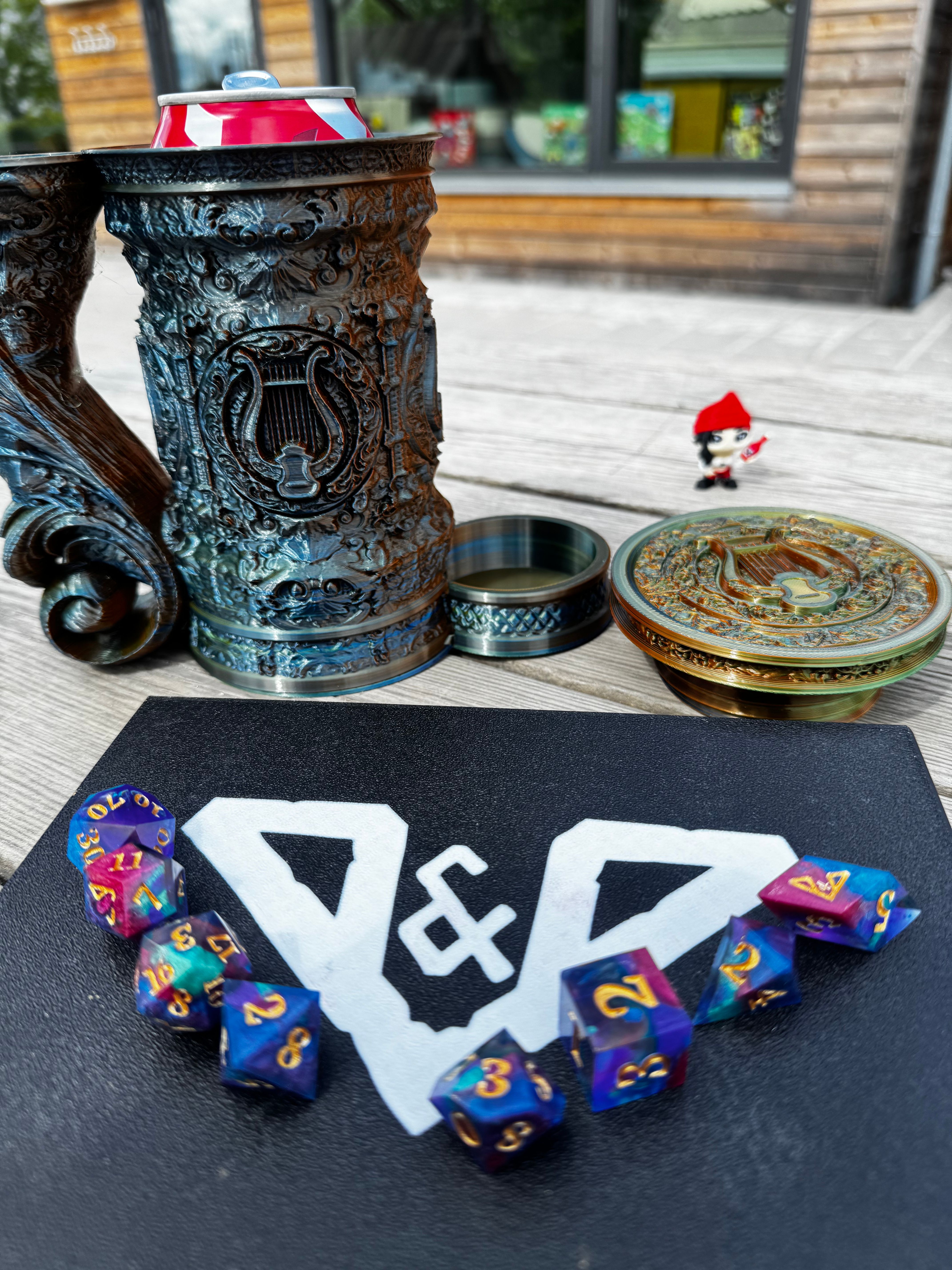 RPG tankard with dice