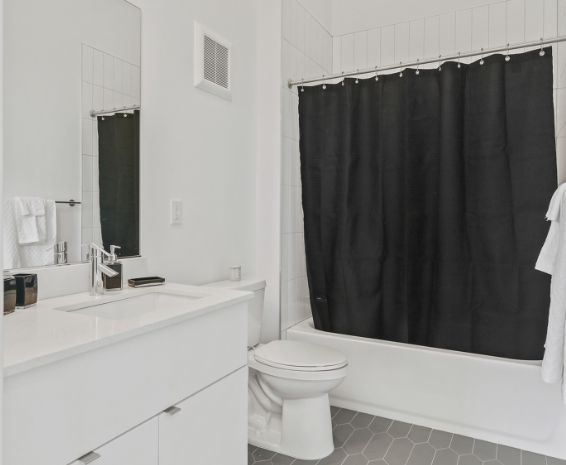 Completed bathroom plumbing