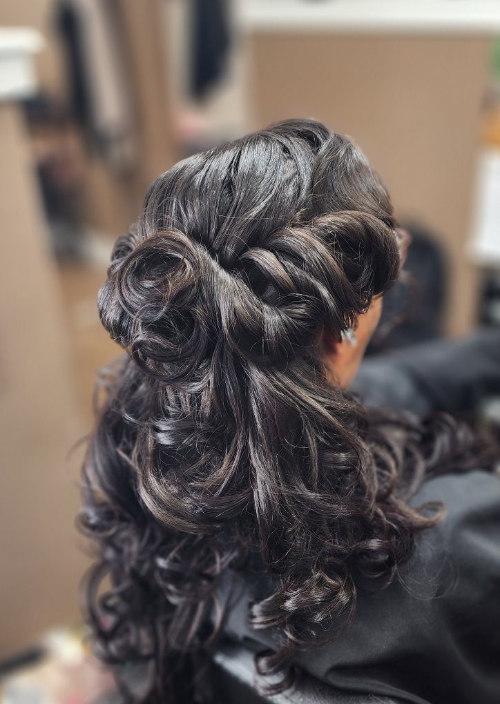 Curly updo