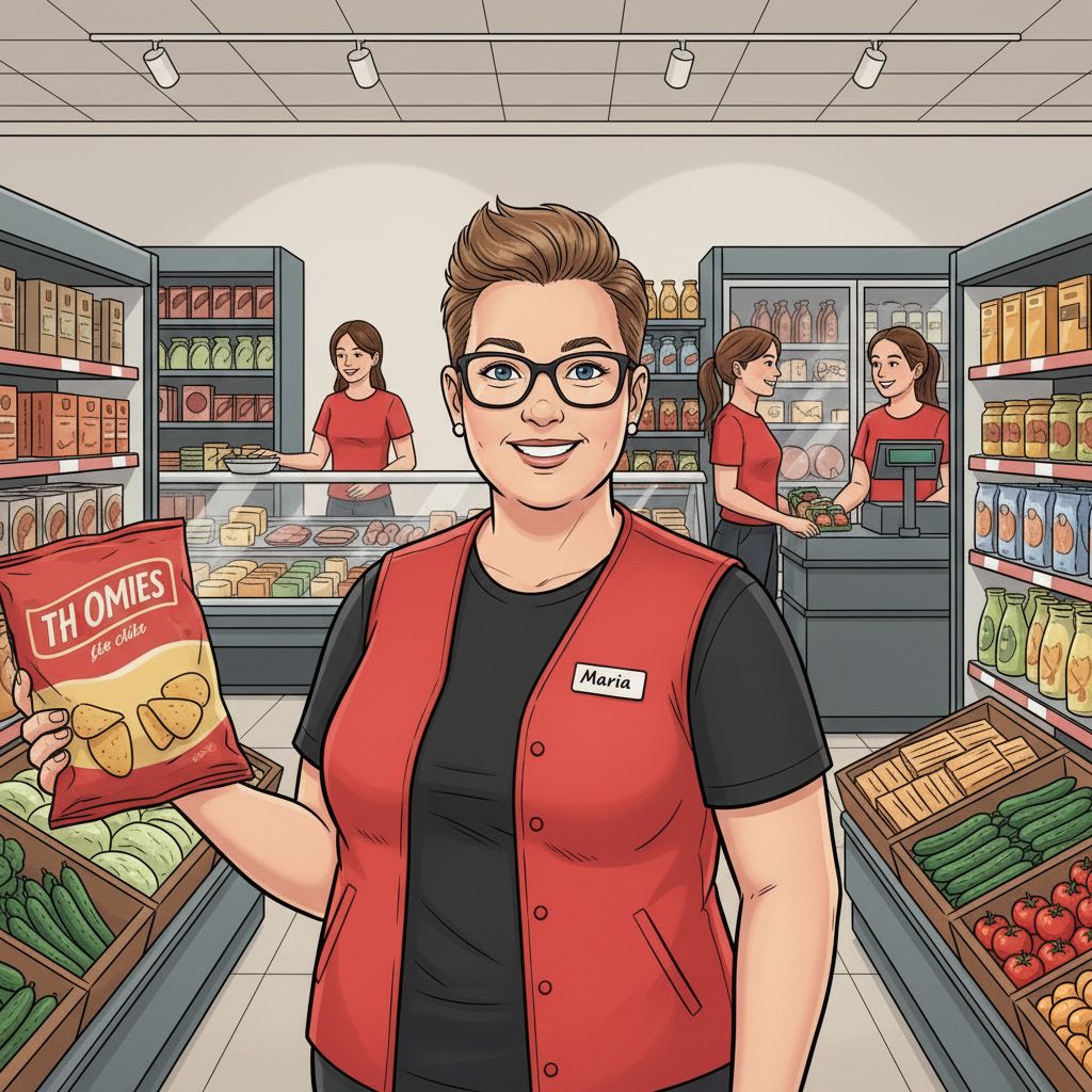 Maria im Geschäft