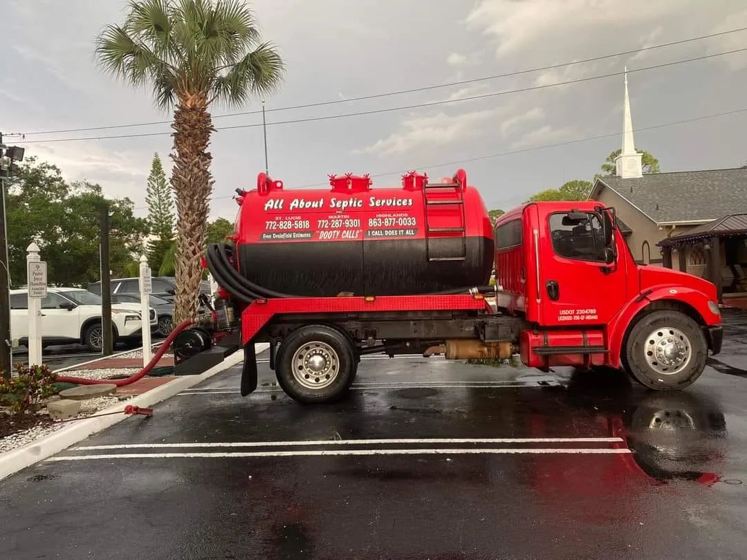 All About Septic Services truck on location