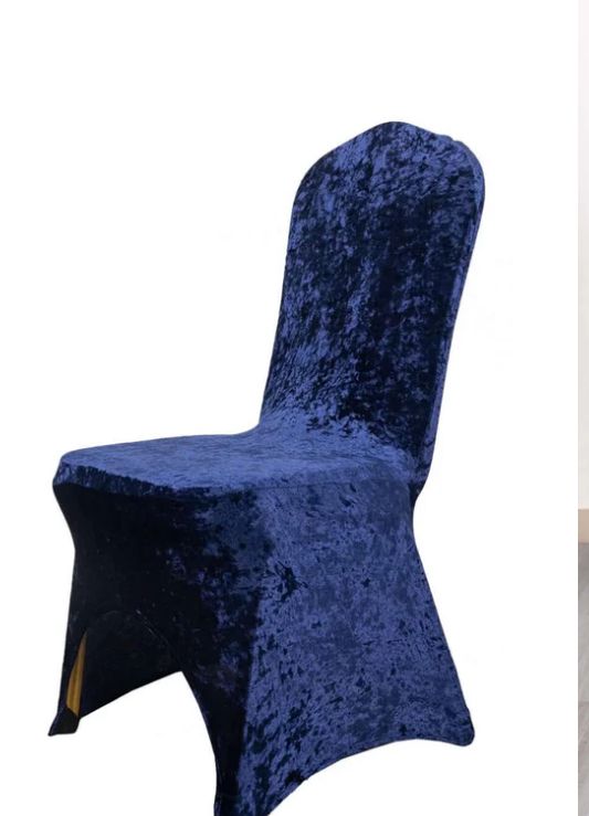 Navy Velvet Chair Cover