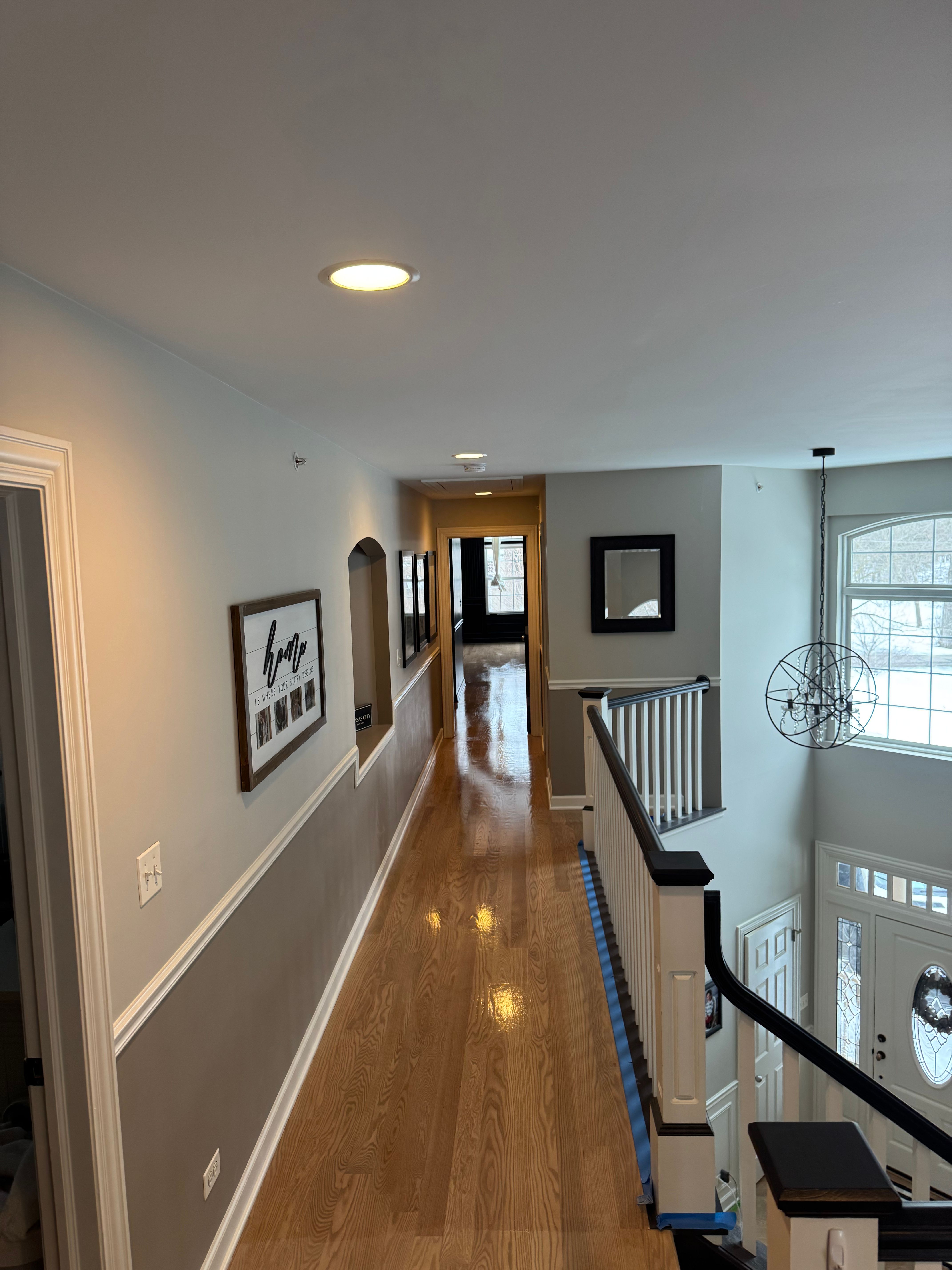 Completed hardwood flooring project in Rockford IL by Ramos Wood Floors LLC