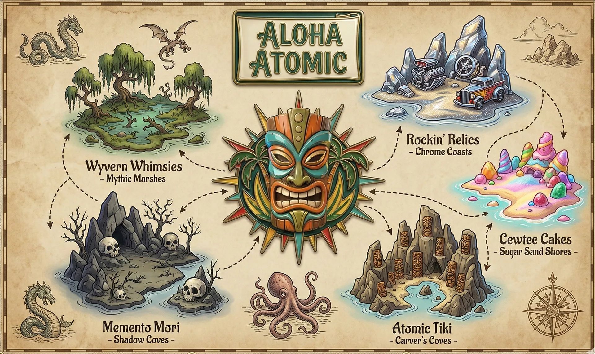 Map of the Atomic Lagoon and the Five Islands