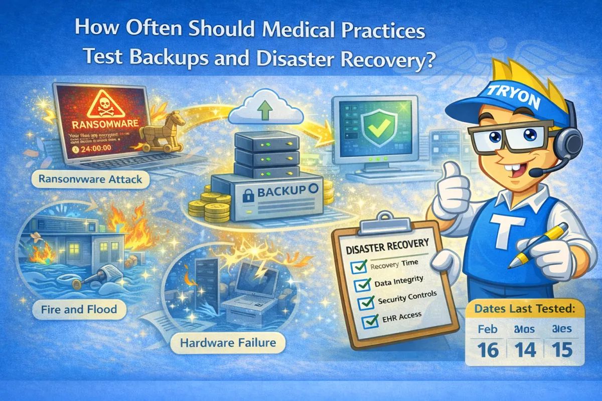 Infographic: how often medical and dental practices should test backups and disaster recovery