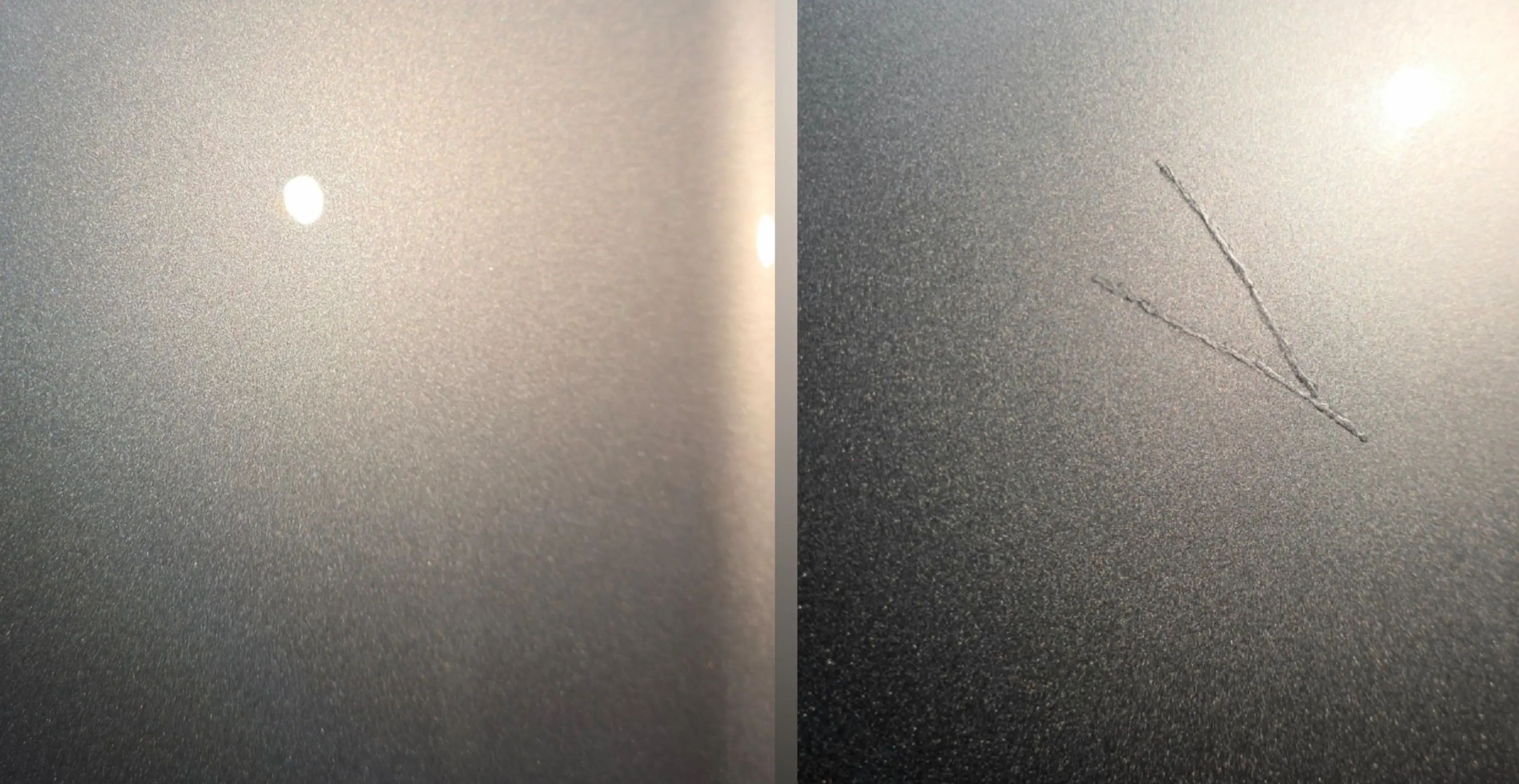 Scratch and stone chip repair before and after — Black Pearl Detailing