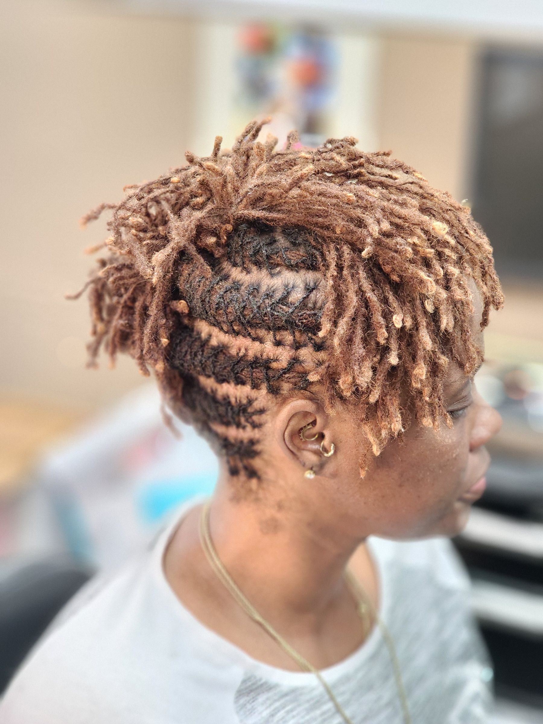 Cornrows with short locs