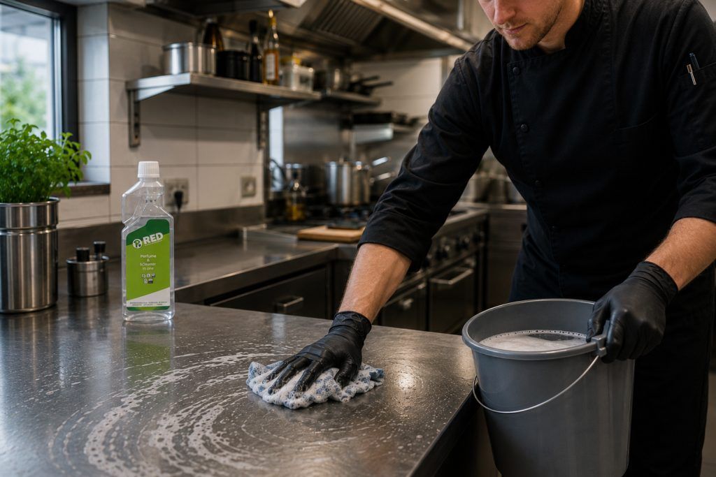 Red product in professionele keuken